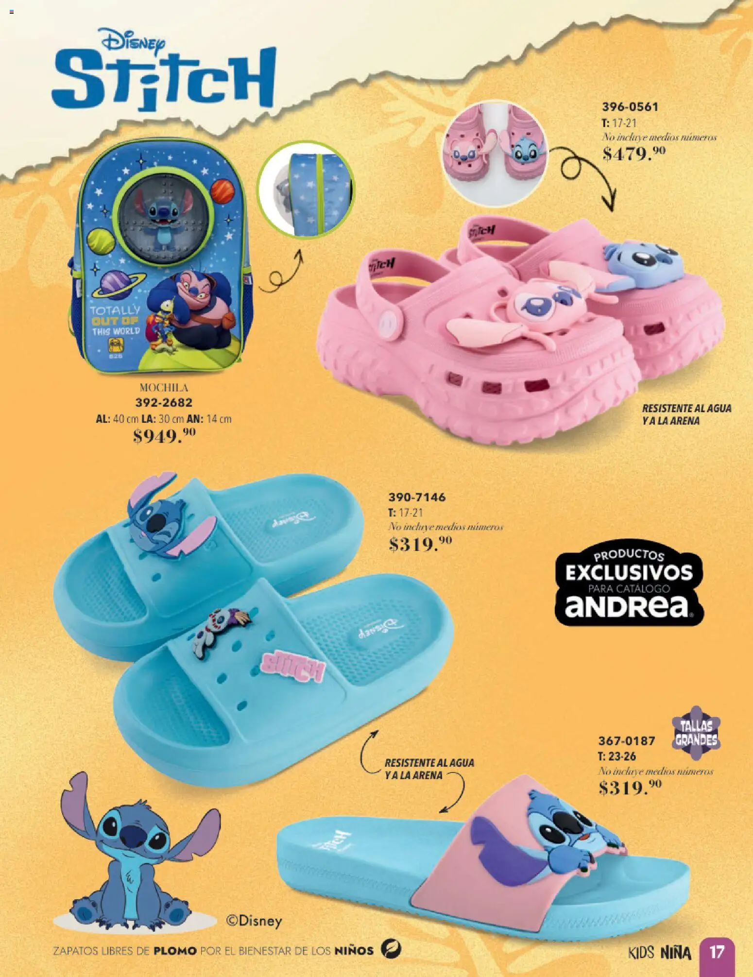 Vista previa las ofertas de la tienda Andrea - Andrea catálogo Infantil desde el 24/05/2026 - Agua, Mochila, Zapatos