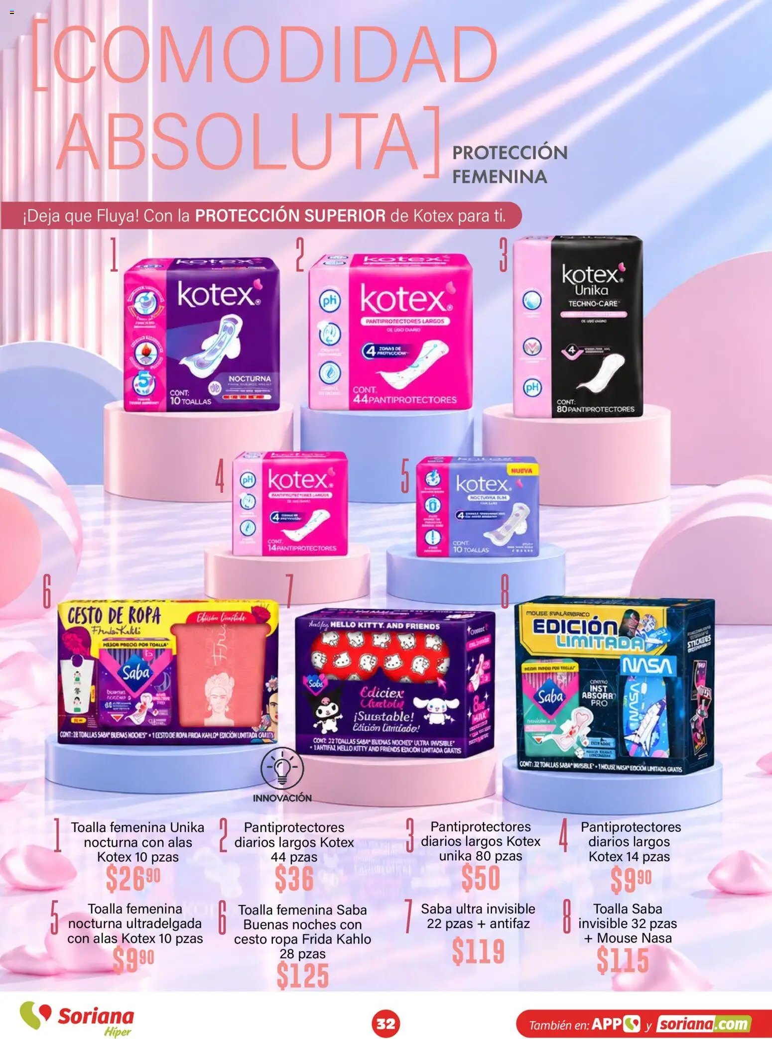 Vista previa las ofertas de la tienda Soriana - Soriana Híper - Modo #Glowing desde el 30/09/2026 - Ropa, Mouse, Toalla, Toallas, Antifaz, Cesto ropa