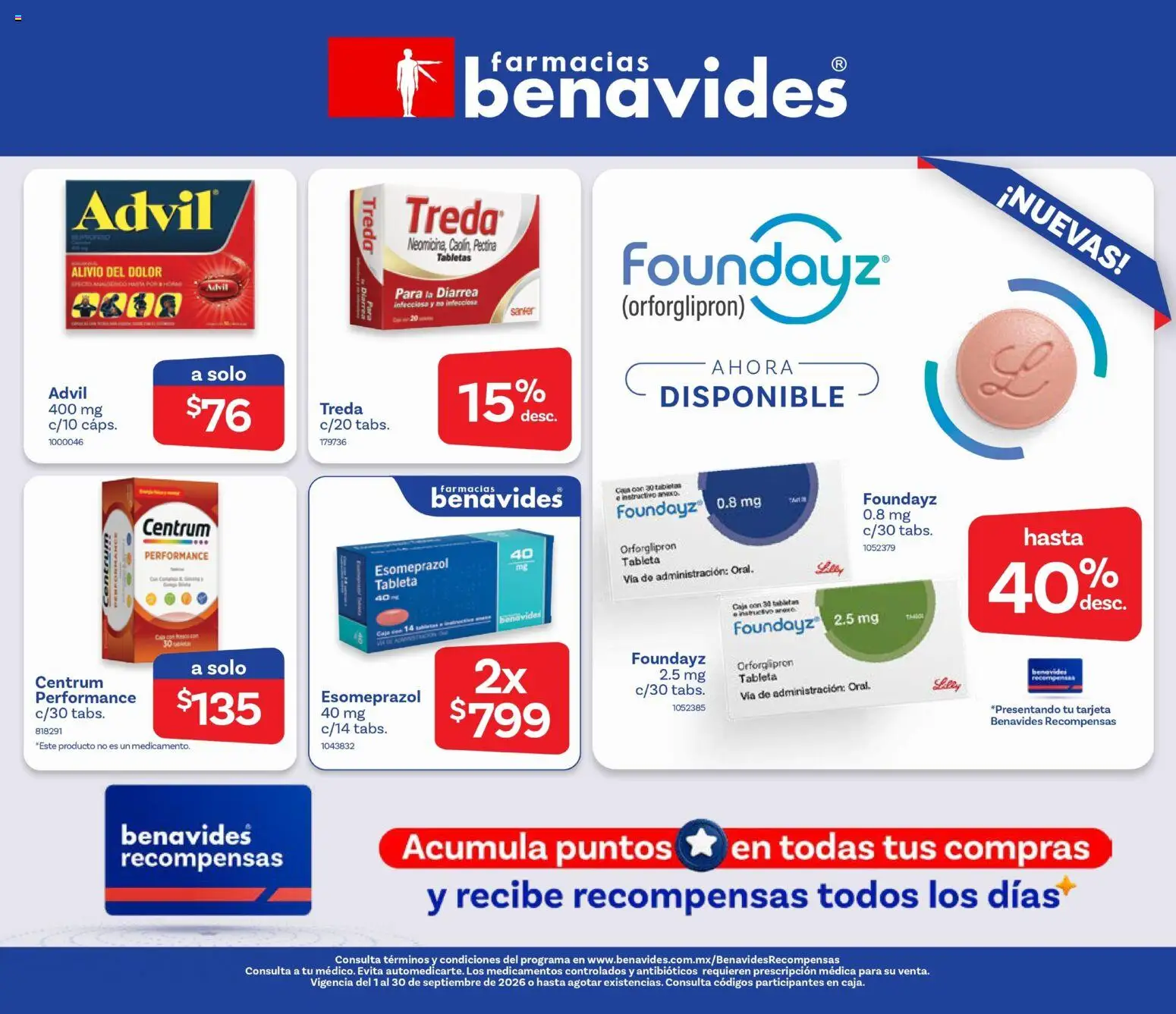 Vista previa las ofertas de la tienda Farmacia Benavides - Farmacia Benavides catálogo desde el 01/09/2026 