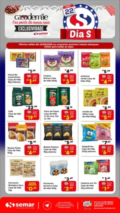 Pré-Visualização do folheto "Semar Supermercado ofertas Dia S" da loja Semar Supermercado válido a partir de 22/08/2026