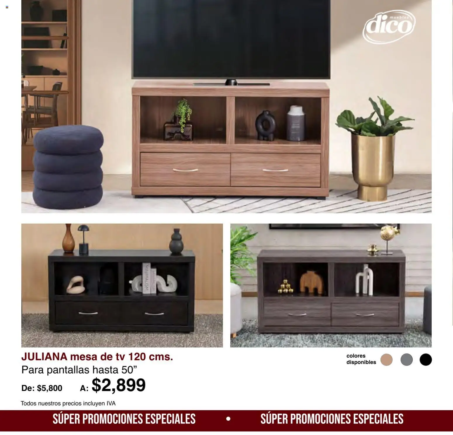 Vista previa las ofertas de la tienda Muebles Dico - Muebles Dico catálogo Medio año, medio precio desde el 01/08/2026 - Pantallas, Mesa, Mesa de TV