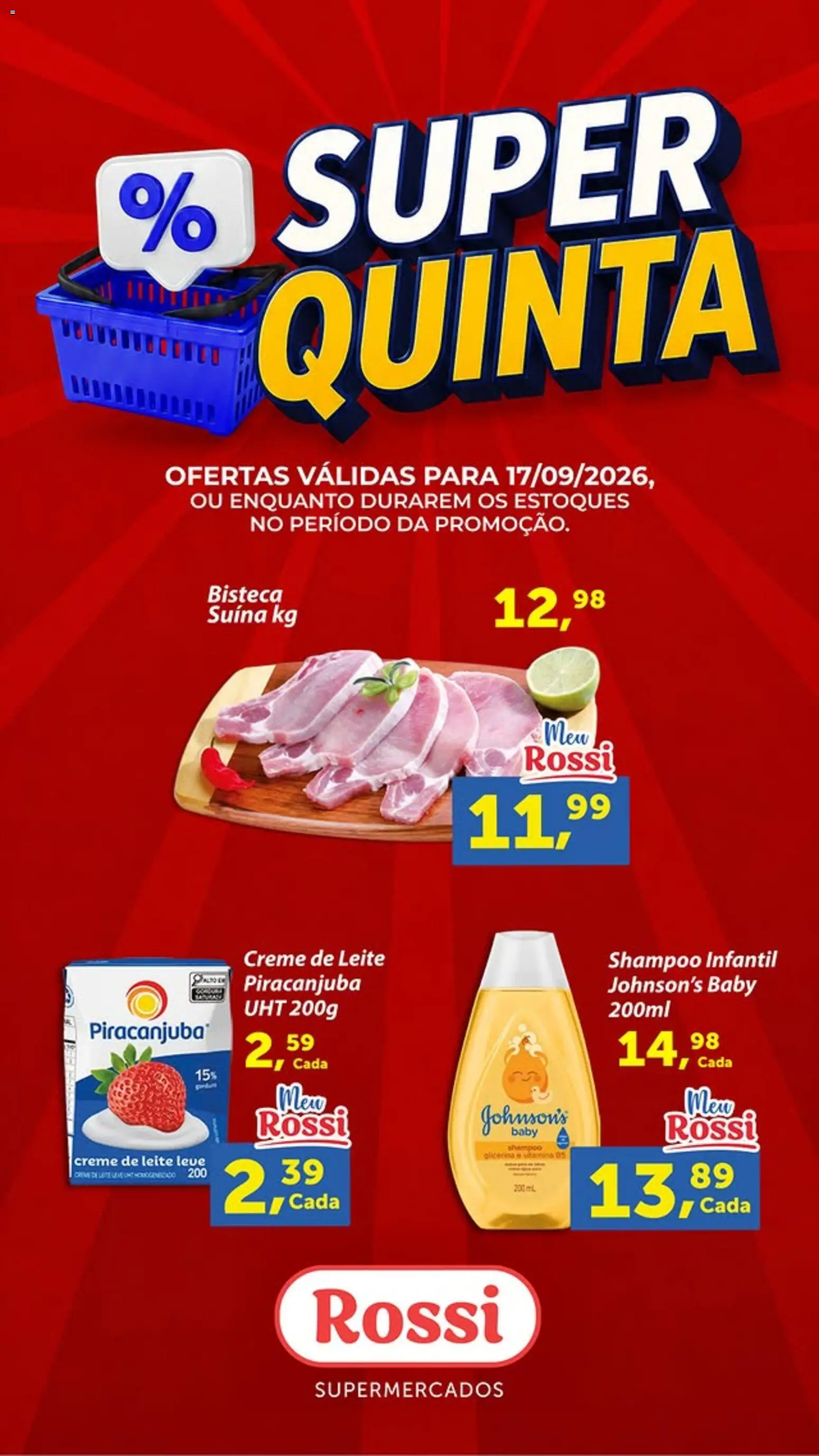 Pré-Visualização do folheto "Rossi Supermercados ofertas do Dia" da loja Rossi Supermercados válido a partir de 17/09/2026