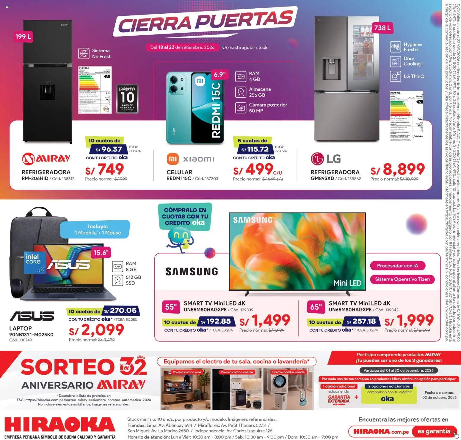 Vista previa de Catálogo Hiraoka - Cierra Puertas de la tienda Hiraoka válido desde 18/09/2026