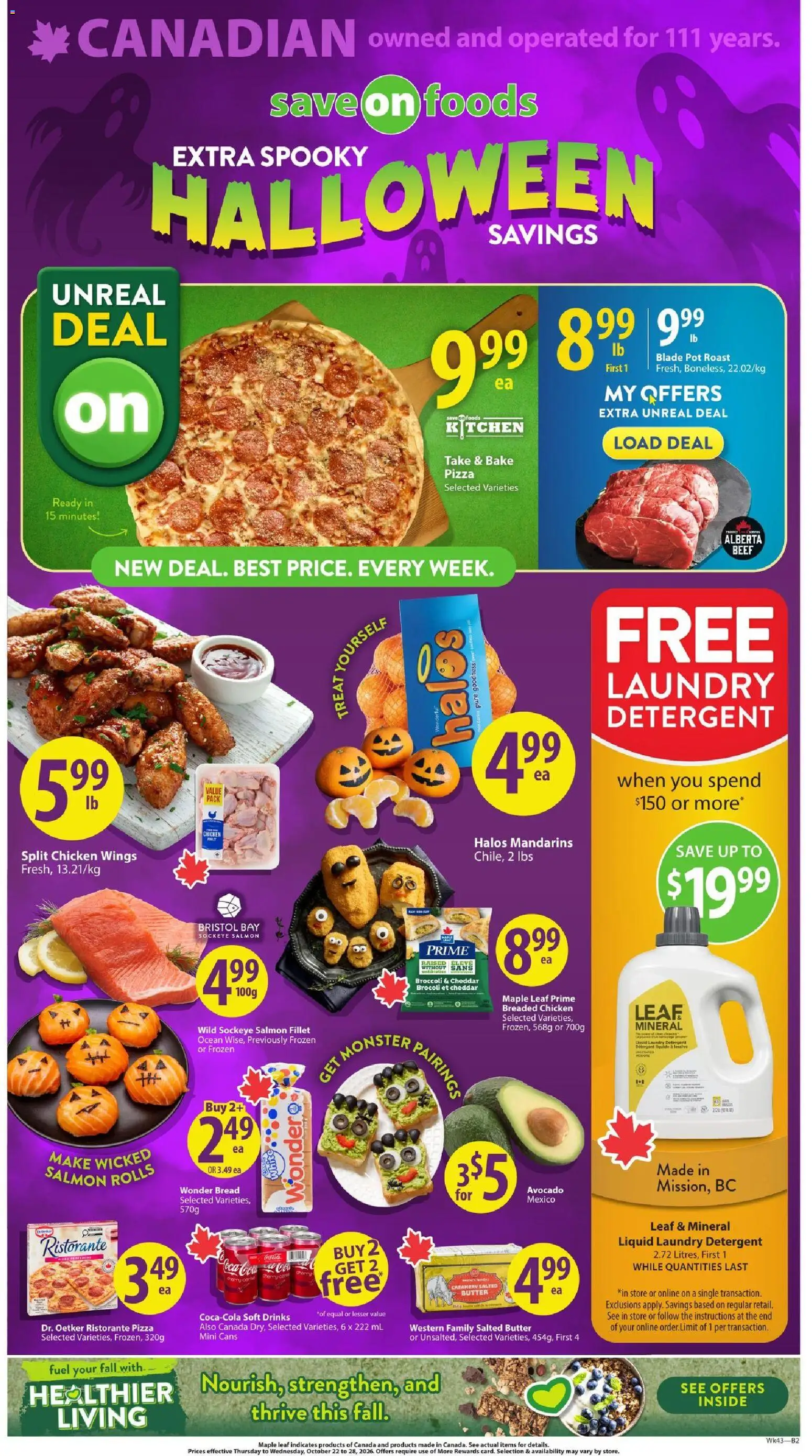 Preview of leaflet Save on foods weekly flyer / circulaire from shop Save on foods is valid from Oct 22, 2026