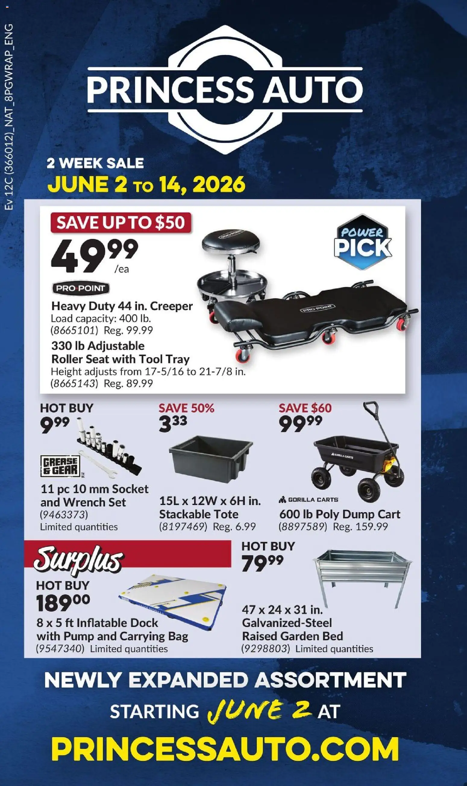 Preview of leaflet Princess Auto weekly flyer - 2 Week Sale! from shop Princess Auto is valid from Jun 02, 2026 - PC, Bed, Bag, Socket