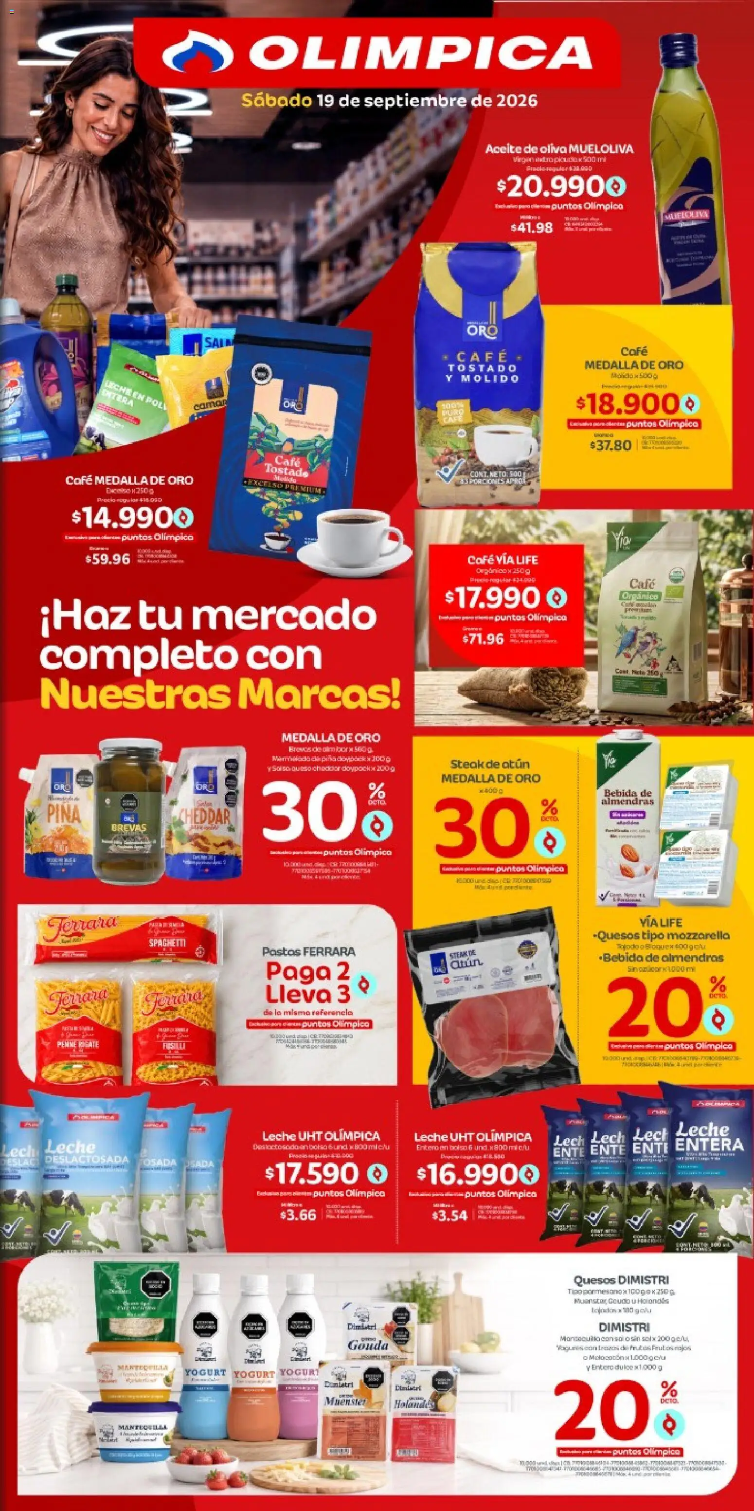  Vista previa del prospecto Olímpica - ¡Haz tu mercado completo con nuestras Marcas del almacen Olímpica válida del 19/09/2026 al 19/09/2026
