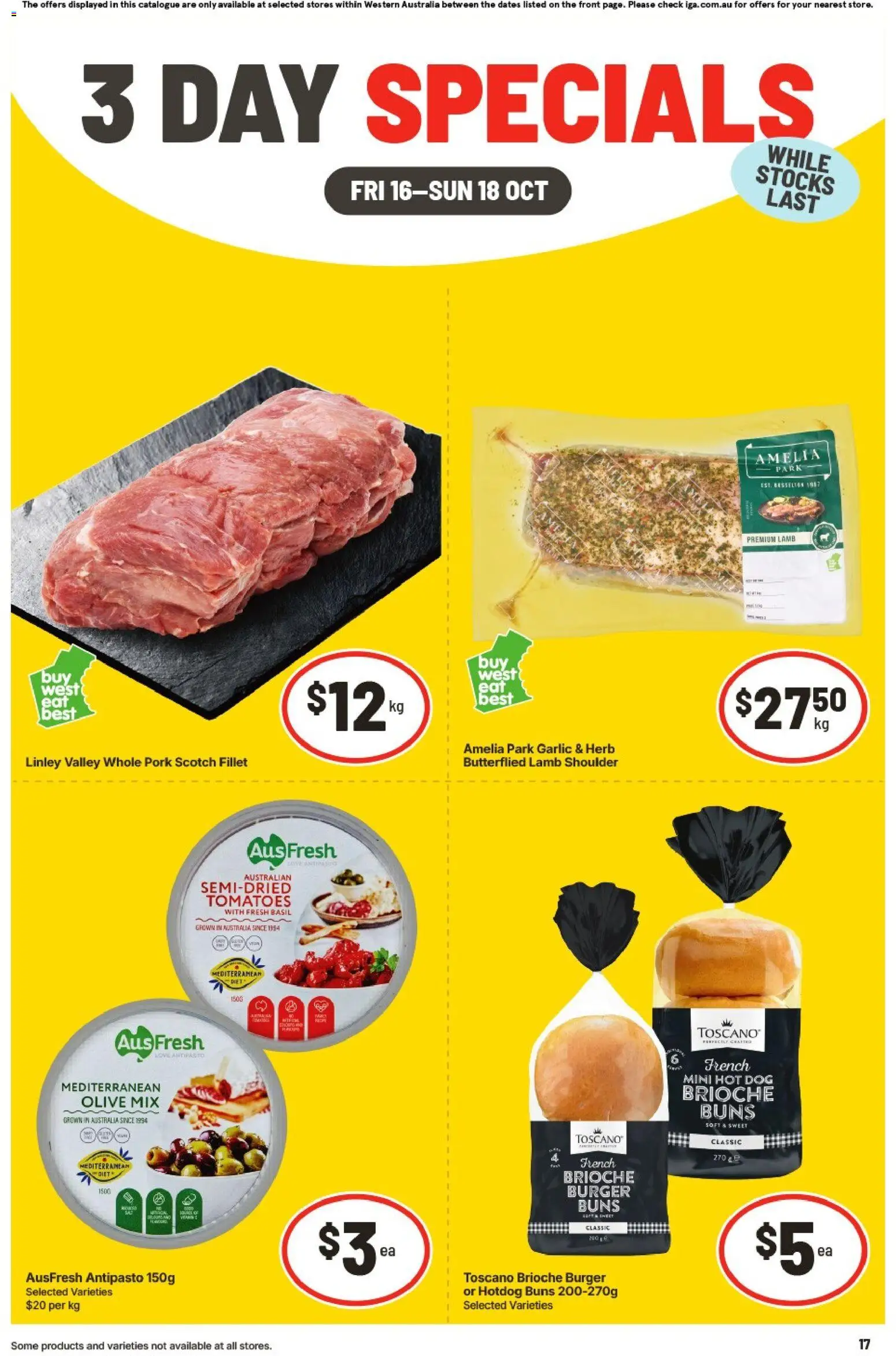 Preview of catalogue IGA WA 3 Day Specials from shop IGA valid 16/10/2026