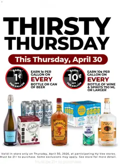 Ad Preview of HyVee HyVee Thirsty Thursday from 04/30/2026