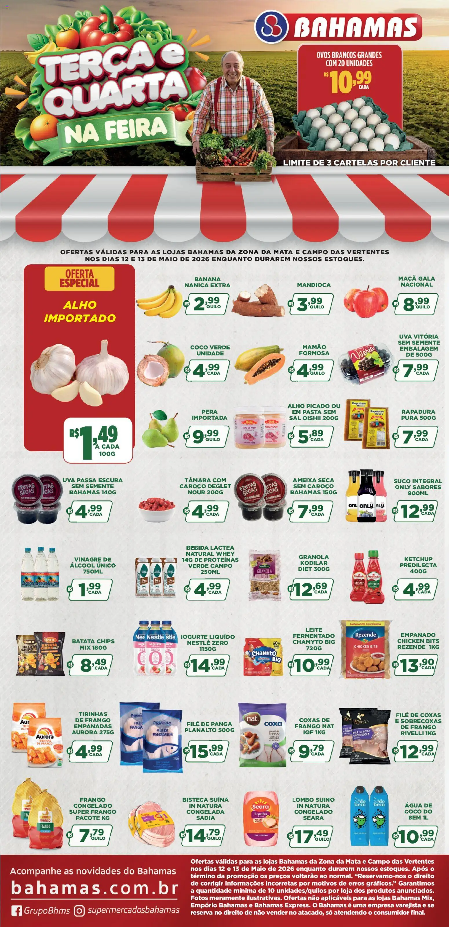 Pré-Visualização do folheto "Bahamas Supermercados ofertas Terça e Quarta na Feira" da loja Bahamas Supermercados válido a partir de 12/05/2026