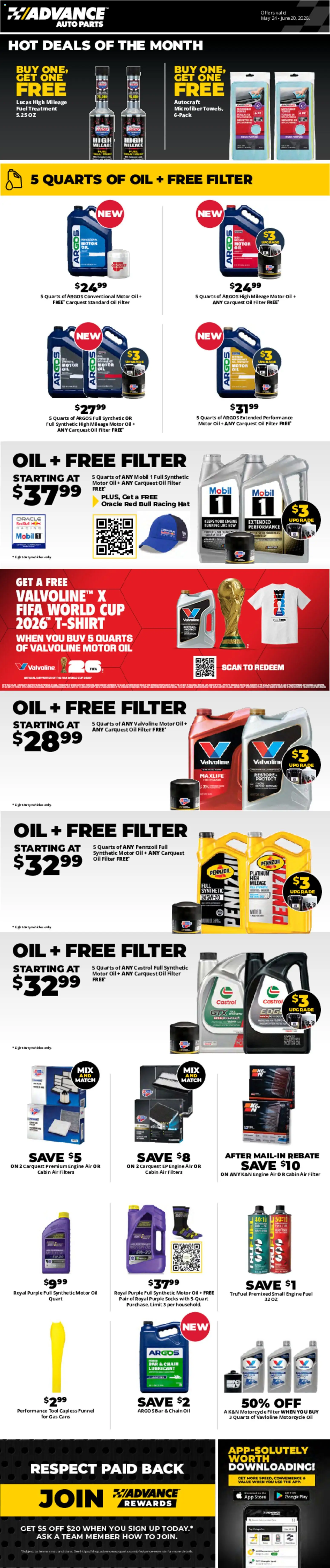Ad Preview of Advance Auto Parts Advance Auto Parts Weekly Ad from 05/24/2026