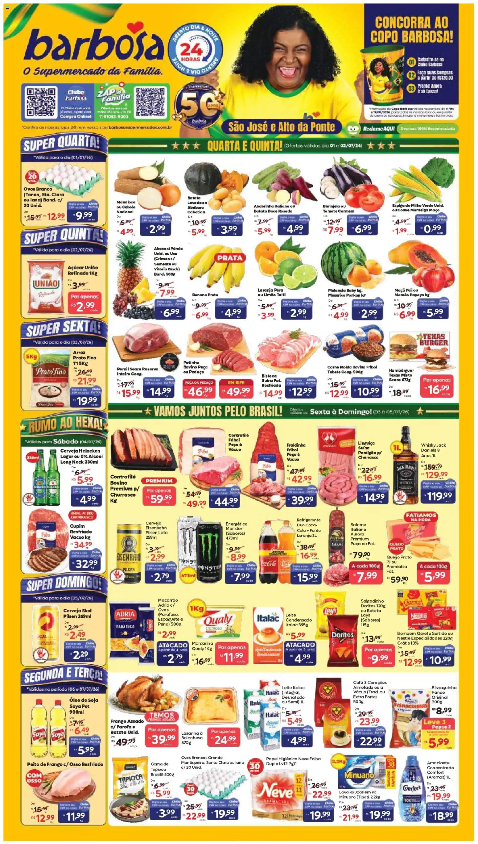 Pré-Visualização do folheto "Barbosa Supermercados ofertas São José dos Campos e São José Alto da Ponte" da loja Barbosa Supermercados válido a partir de 01/07/2026