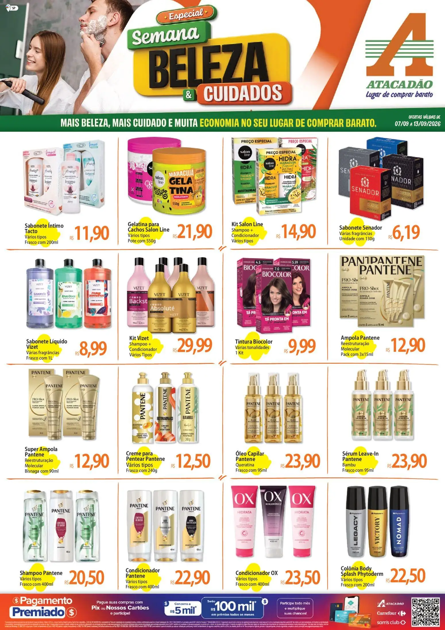 Pré-Visualização do folheto "Atacadão ofertas - SP" da loja Atacadão válido a partir de 07/09/2026 - Óleo, Body, Sabonete, Sabonete líquido, Maracujá, Gelatina, Creme para pentear, Óleo capilar