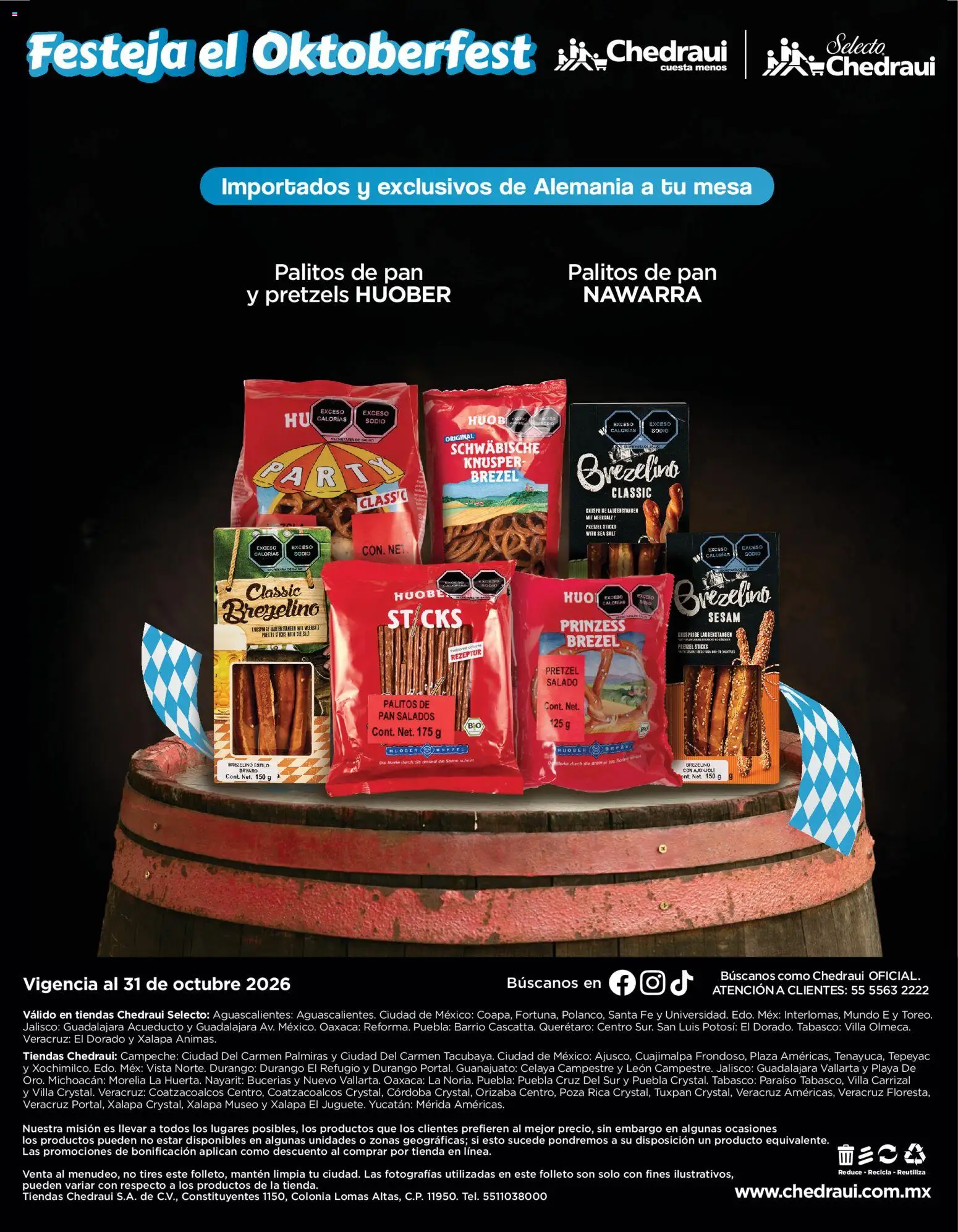Vista previa las ofertas de la tienda Chedraui - Chedraui folleto Festeja el Oktoberfest desde el 01/10/2026 - Pan, Mesa