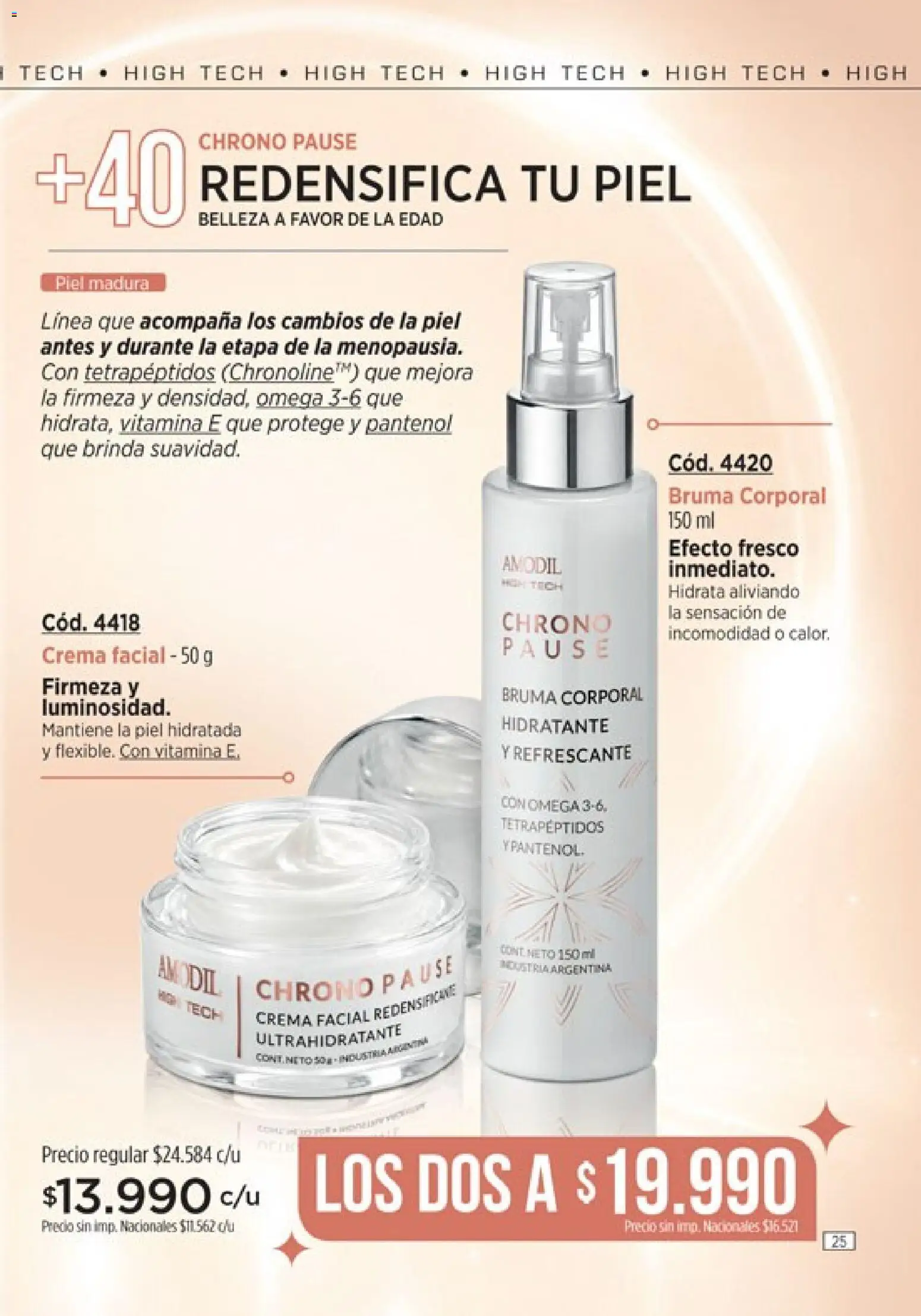 Vista previa del folleto de la tienda Amodil válido desde el 01/10/2026 - Omega, Crema, Bruma, Crema facial