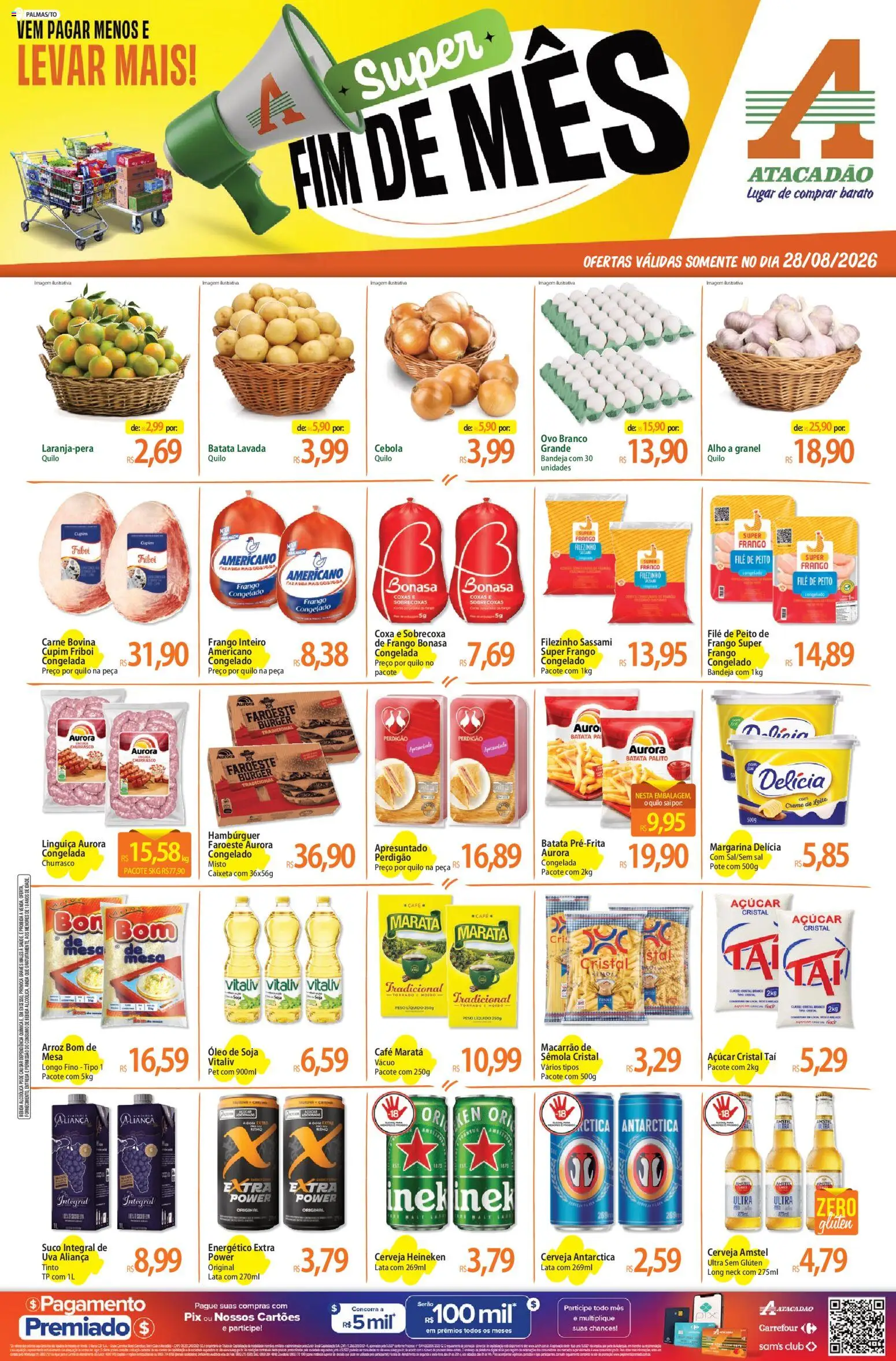 Pré-Visualização do folheto "Atacadão ofertas - TO" da loja Atacadão válido a partir de 28/08/2026 - Café, Bebida, Batata, Frango, Energético, Creme, Cebola, Margarina