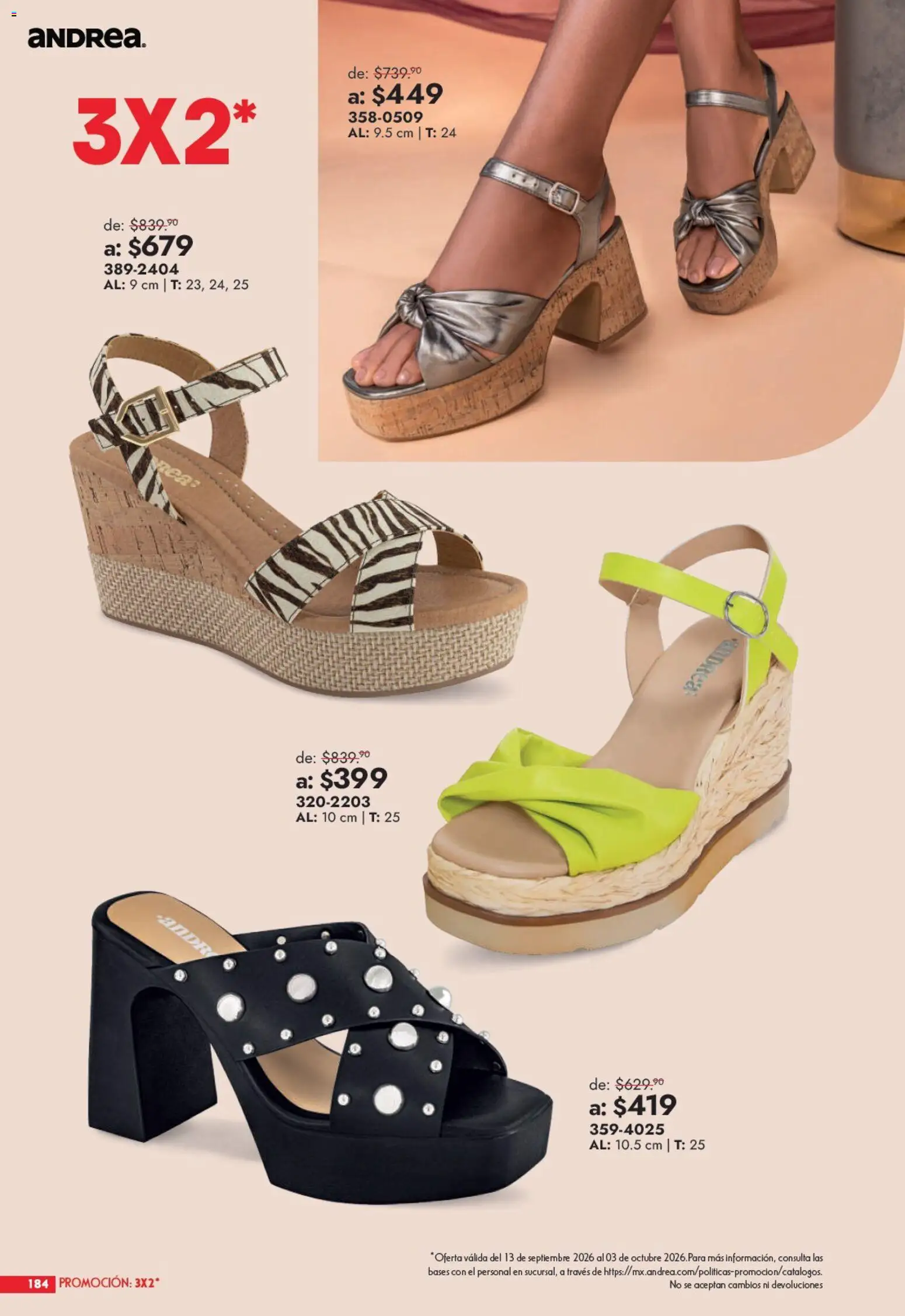 Vista previa las ofertas de la tienda Andrea - Andrea catálogo Outlet desde el 13/09/2026 