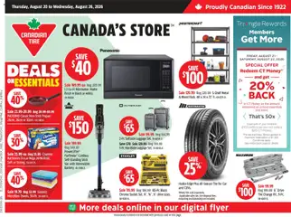 Un aperçu du dépliant Canadian Tire weekly flyer du magasin Canadian Tire est valide à partir 20 août 2026