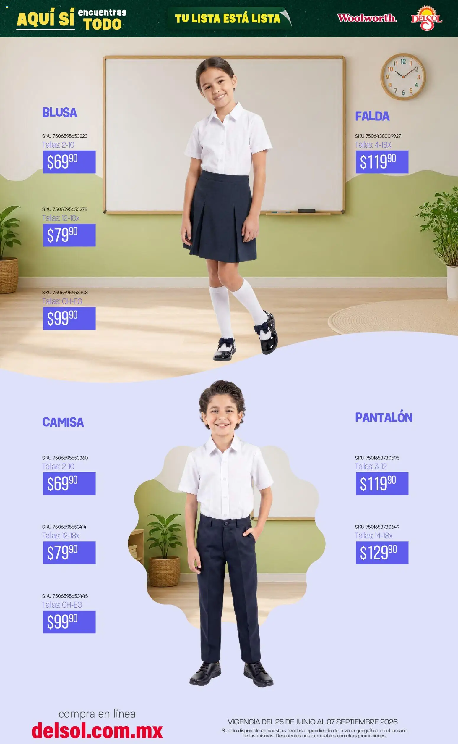 Vista previa las ofertas de la tienda Del Sol y Woolworth - Del Sol y Woolworth catálogo Back To School desde el 25/06/2026 