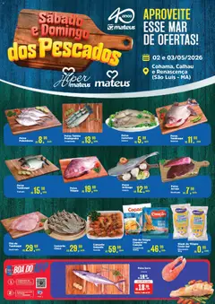 Pré-Visualização do folheto "Mateus ofertas Sábado e Domingo dos Pescados" da loja Mateus válido a partir de 02/05/2026