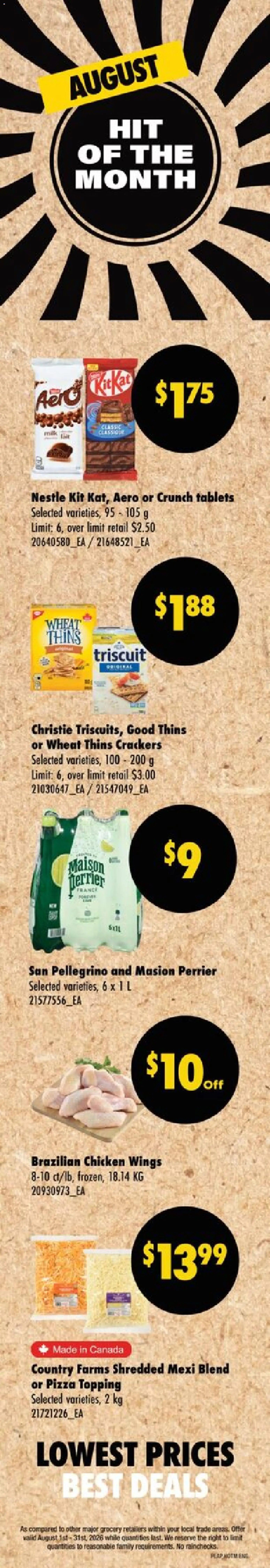 Preview of leaflet Wholesale Club weekly flyer / circulaire from shop Wholesale Club is valid from Jul 30, 2026 - Pizza, Chicken, Chicken wings, Milk, Crackers