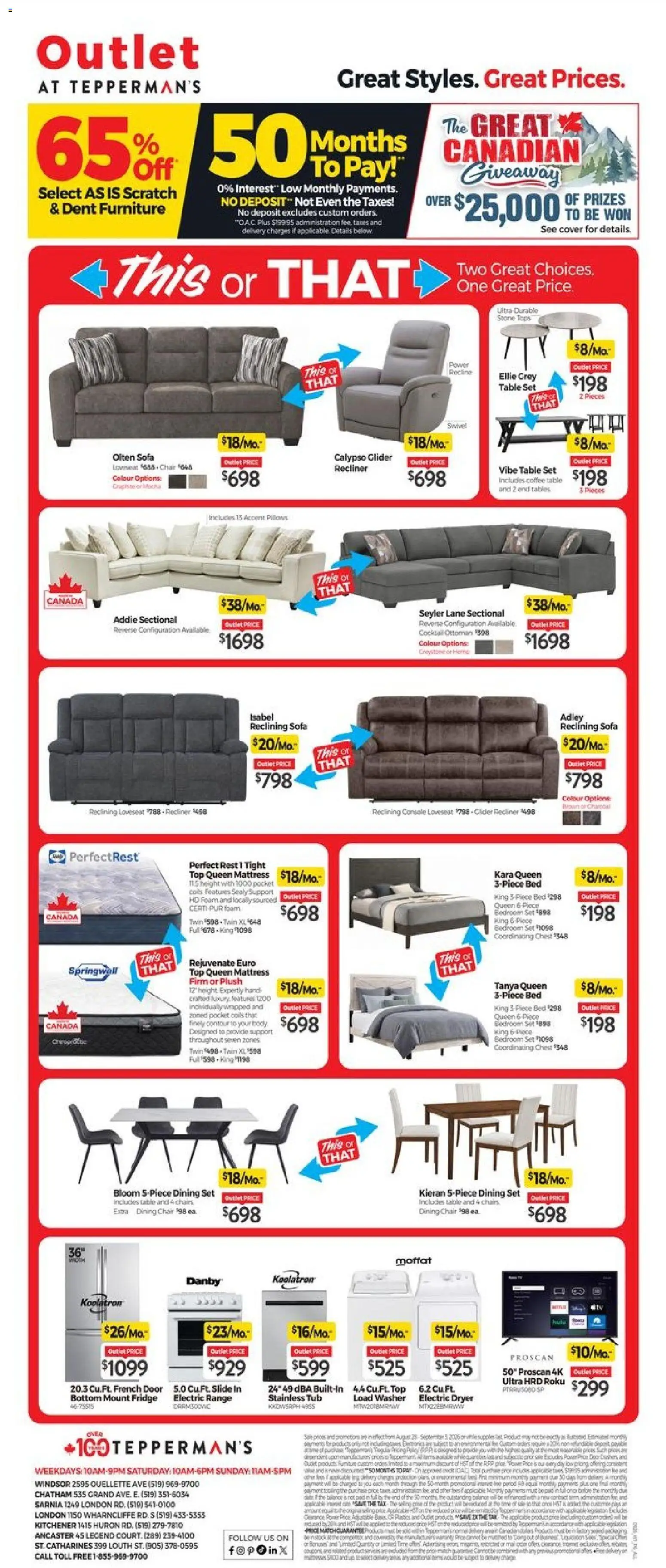 Preview of leaflet Tepperman's outlet from shop Tepperman's is valid from Aug 28, 2026