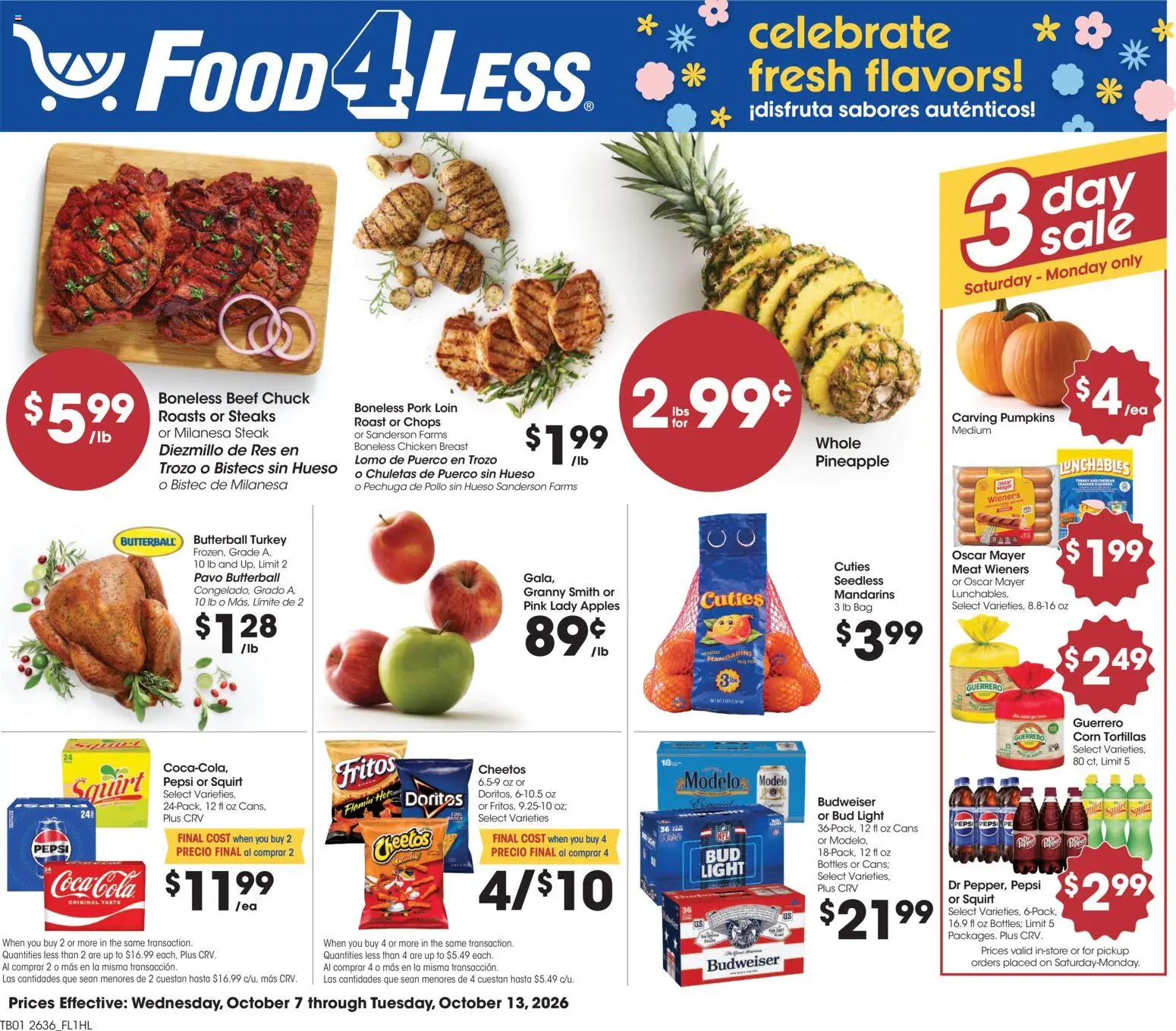 Ad Preview of Food 4 Less Food 4 Less Weekly Ad from 10/07/2026