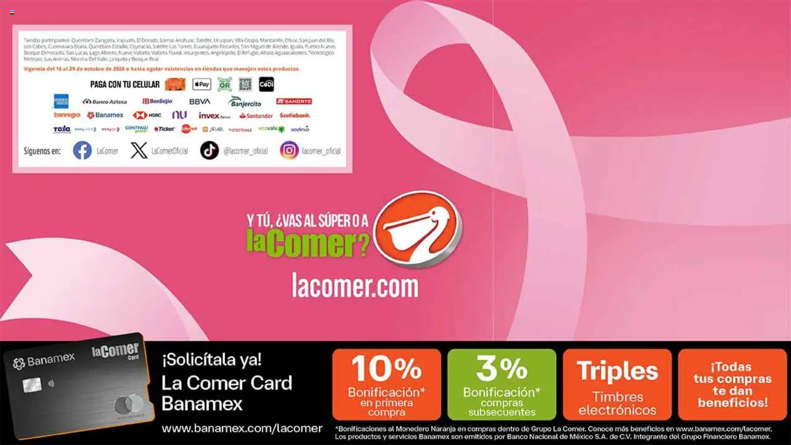 Vista previa las ofertas de la tienda La Comer - La Comer folleto es la tienda rosa desde el 16/10/2026 