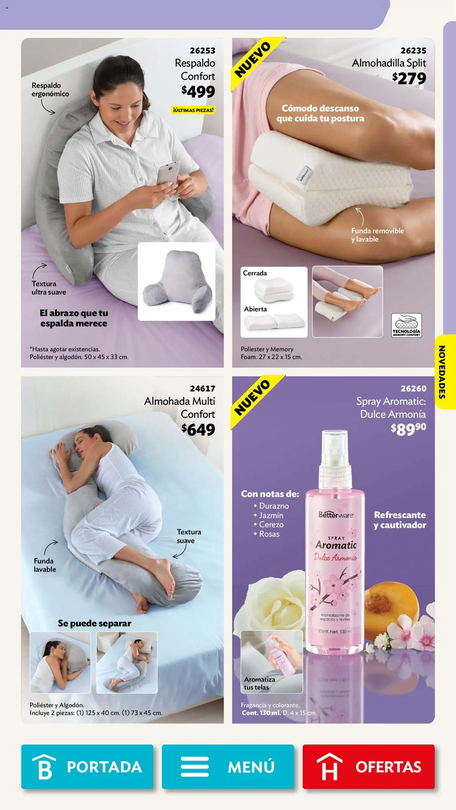 Vista previa las ofertas de la tienda Betterware - Betterware campaña 10 2026 desde el 28/09/2026 - Dulce, Almohada, Durazno, Funda, Fragancia
