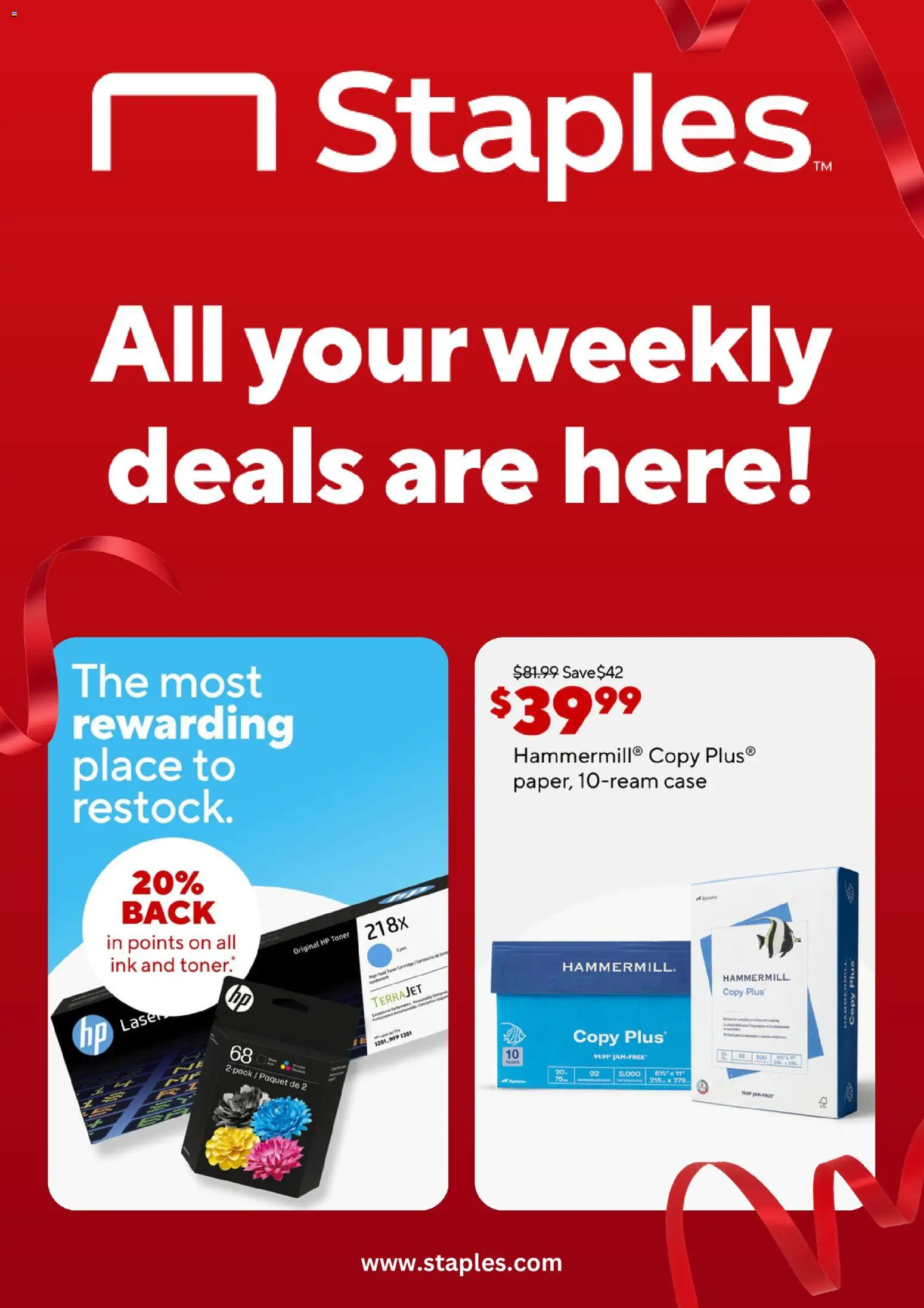 Ad Preview of Staples Staples Weekly Ad from 05/31/2026 - Case, Ink, Toner