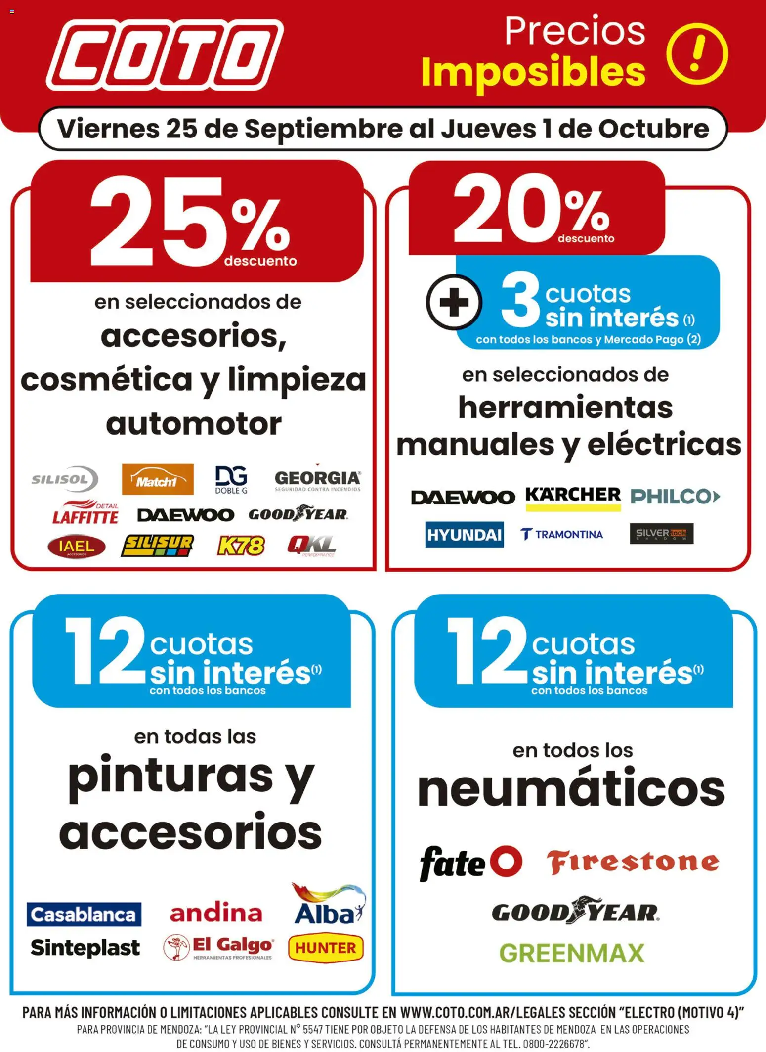 Vista previa del folleto de la tienda Coto válido desde el 25/09/2026 - Neumáticos, Herramientas