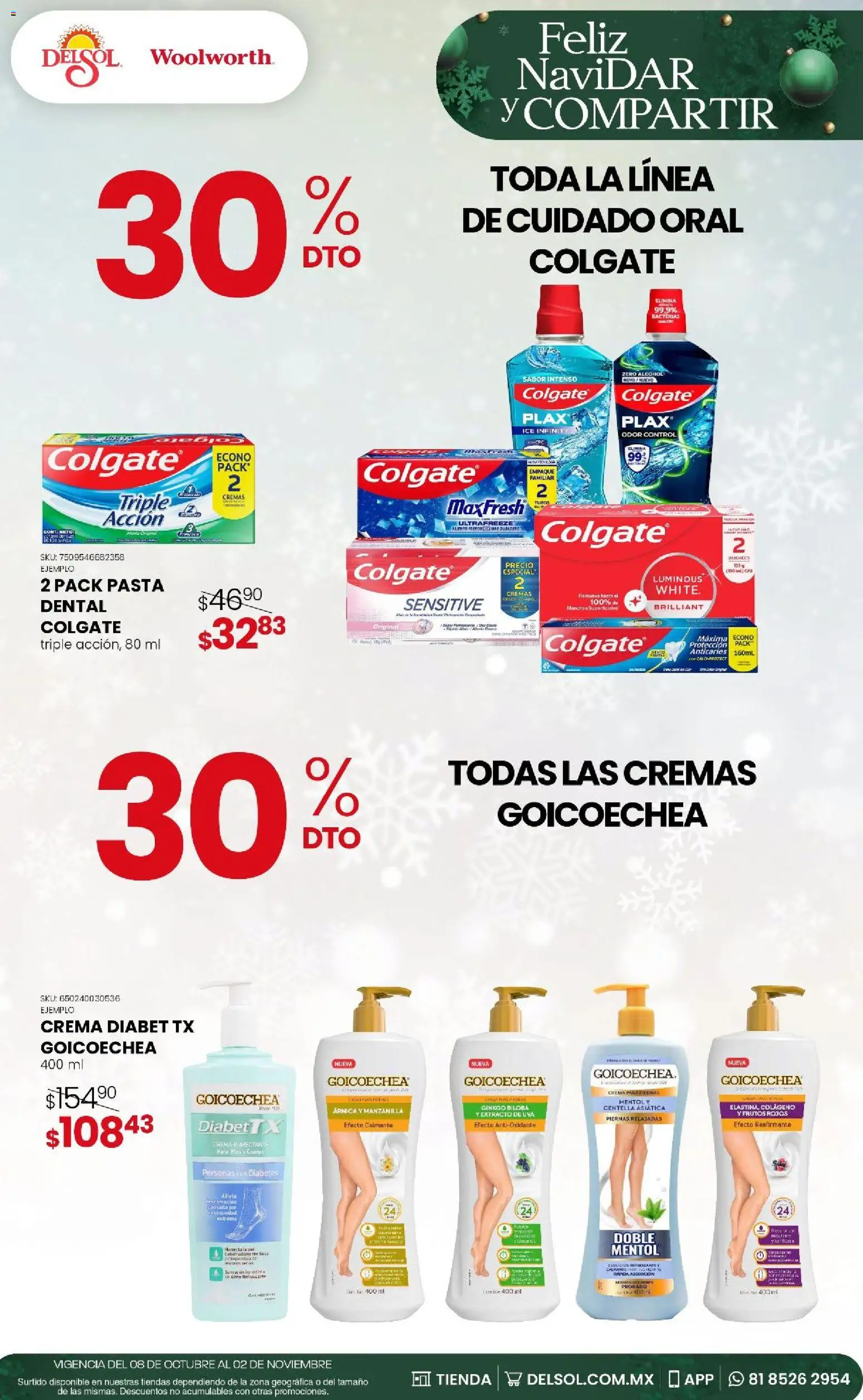 Vista previa las ofertas de la tienda Del Sol y Woolworth - Del Sol y Woolworth - Feliz NaviDar y Compartir desde el 08/10/2026 