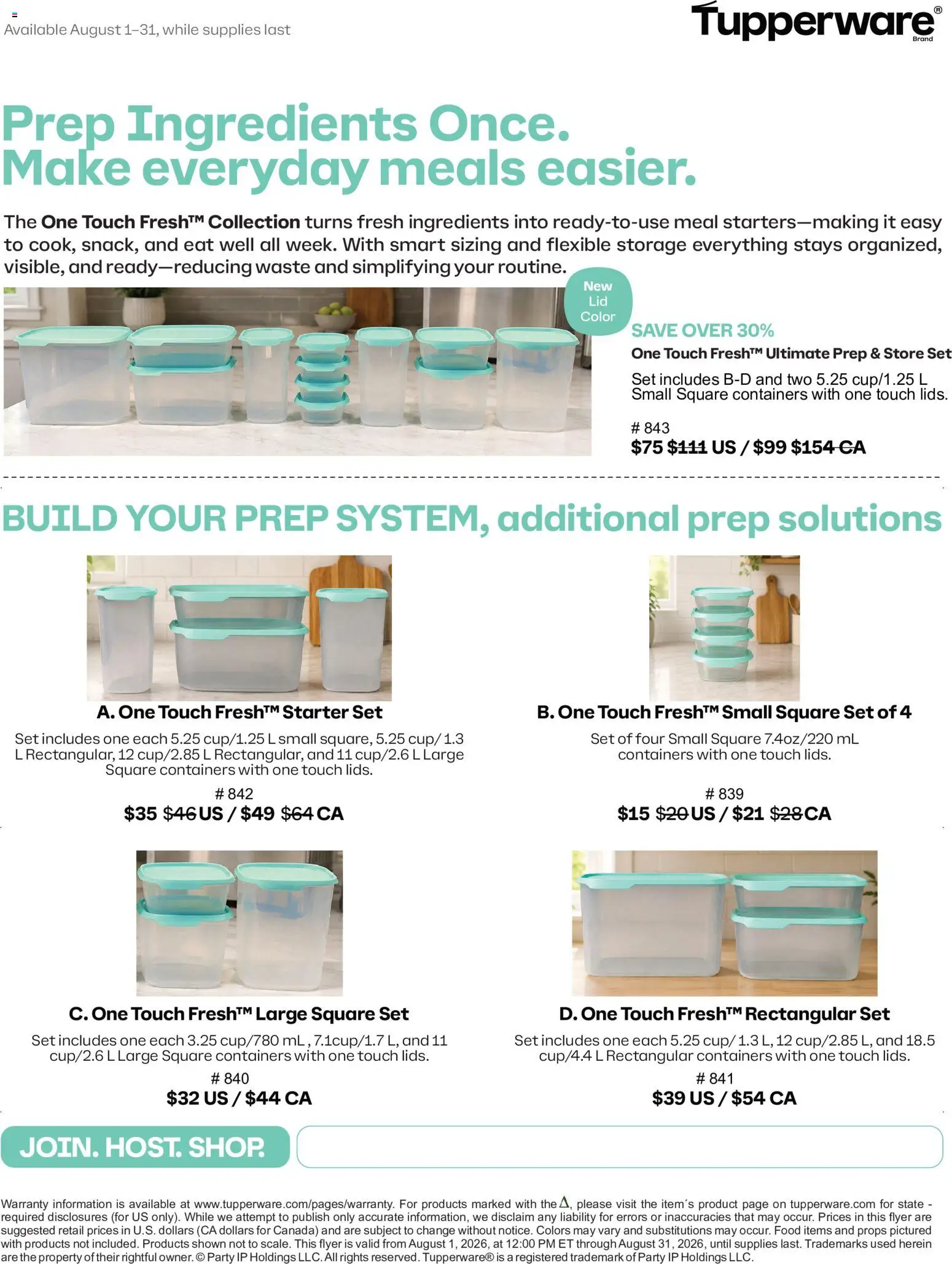 Preview of leaflet Tupperware weekly flyer from shop Tupperware is valid from Aug 01, 2026