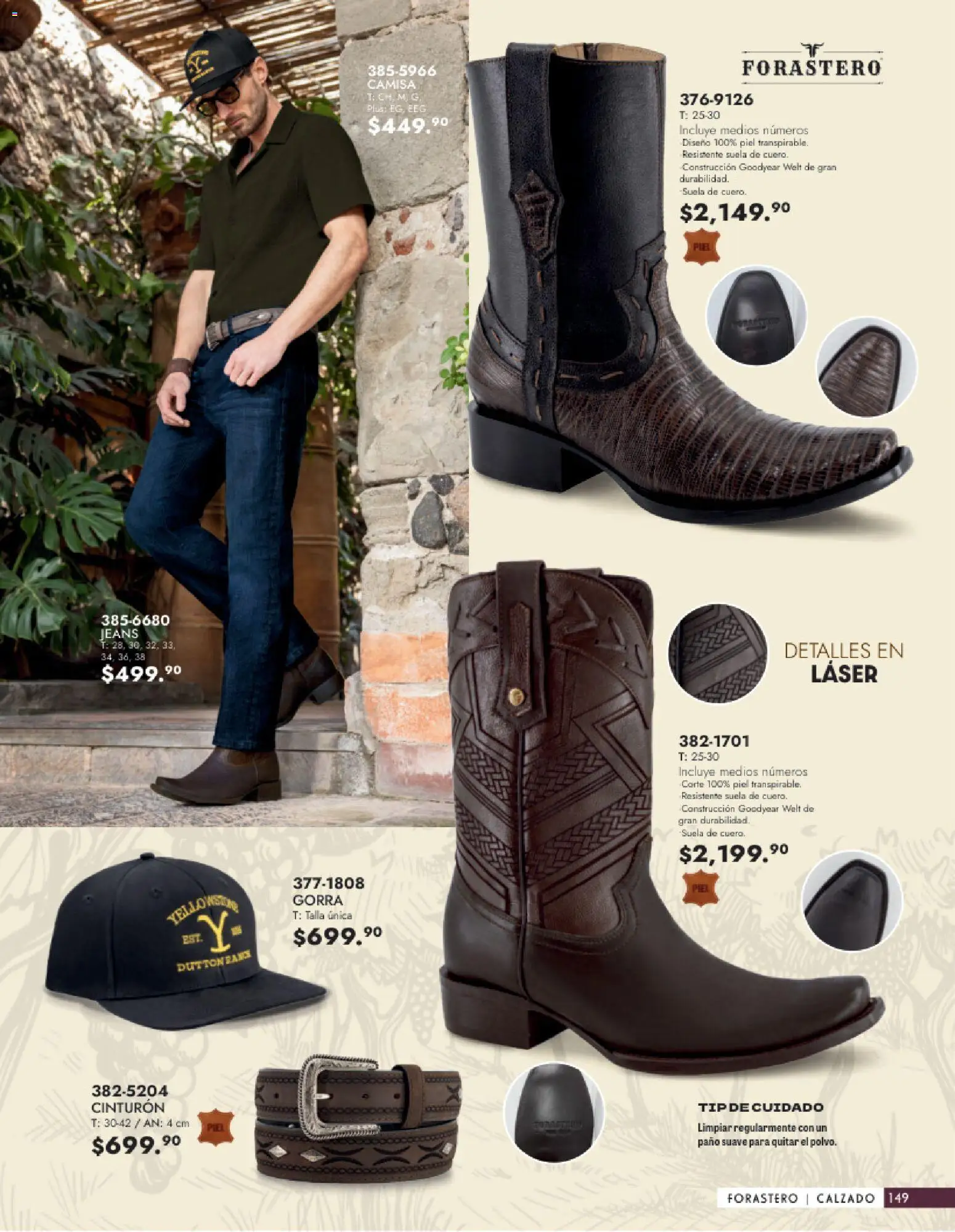 Vista previa las ofertas de la tienda Andrea - Catálogo Calzado Caballero desde el 25/01/2026 - Gorra, Camisa, Cinturón, Polvo