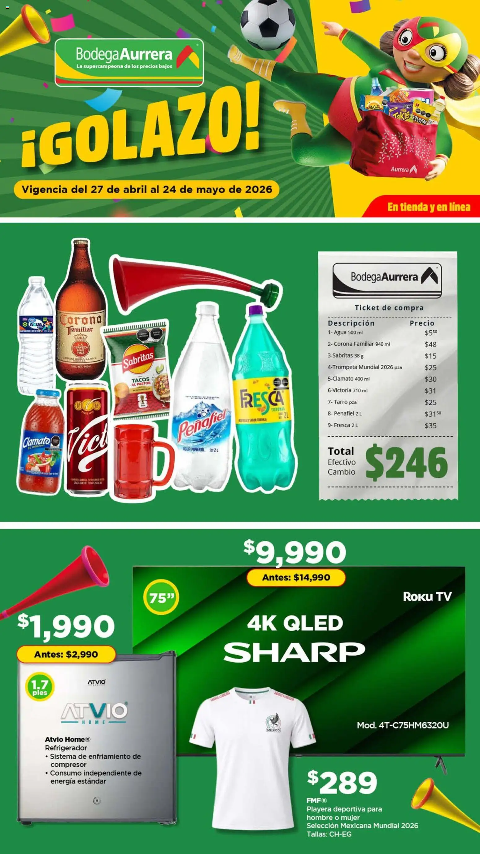 Vista previa las ofertas de la tienda Bodega Aurrerá - Bodega Aurrerá folleto Golazo desde el 27/04/2026 