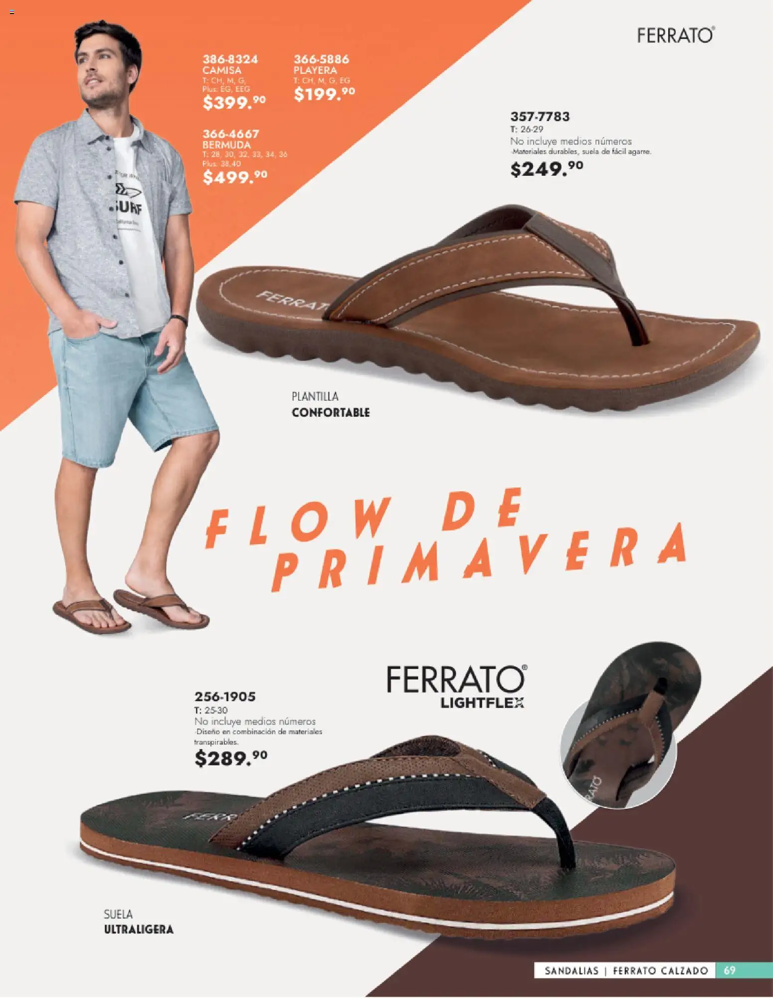 Vista previa las ofertas de la tienda Andrea - Catálogo Calzado Caballero desde el 25/01/2026 - Playera, Camisa, Sandalias, Bermuda