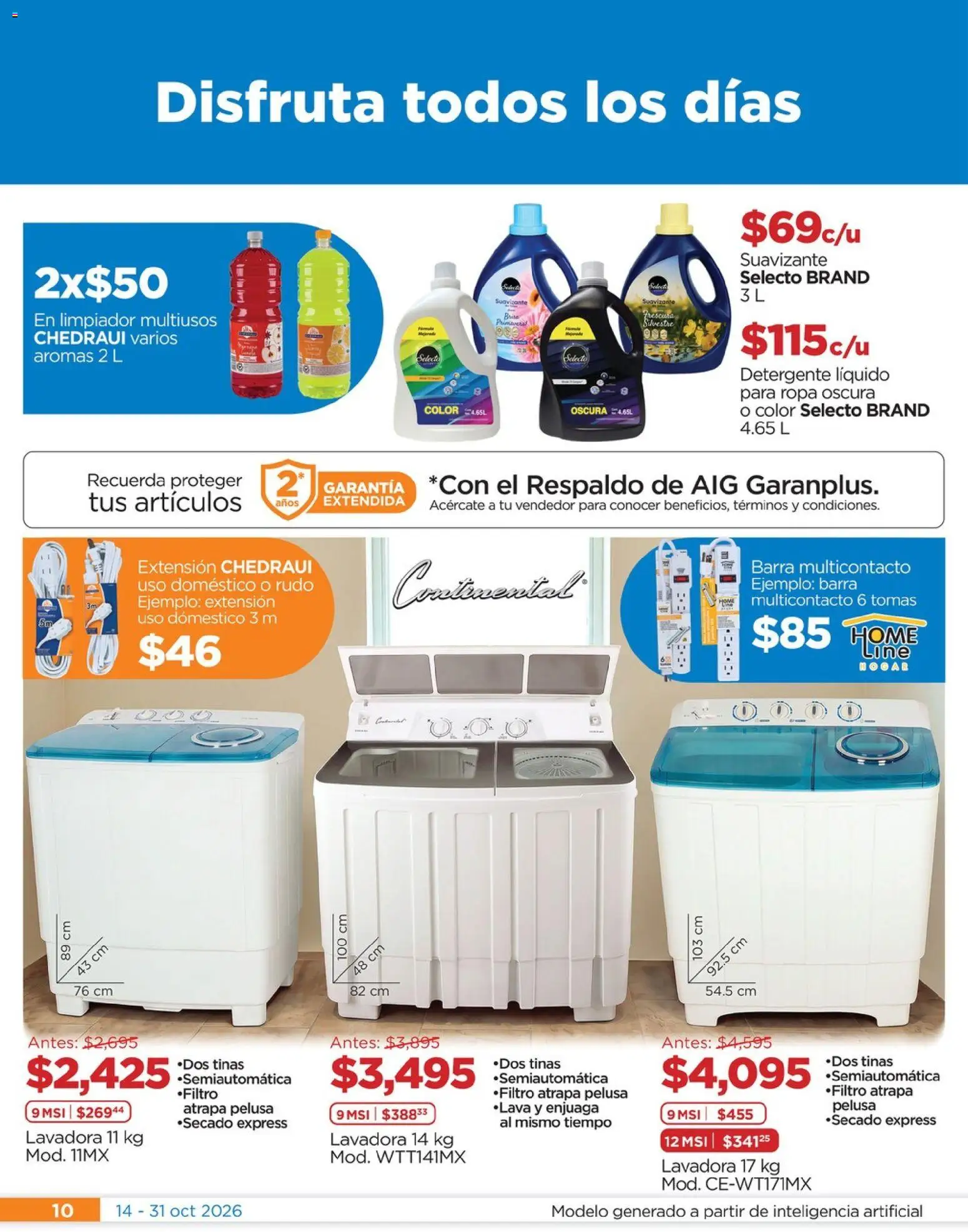 Vista previa las ofertas de la tienda Chedraui - Chedraui folleto Nuestras marcas propias calidad y variedad que cuesta menos desde el 14/10/2026 