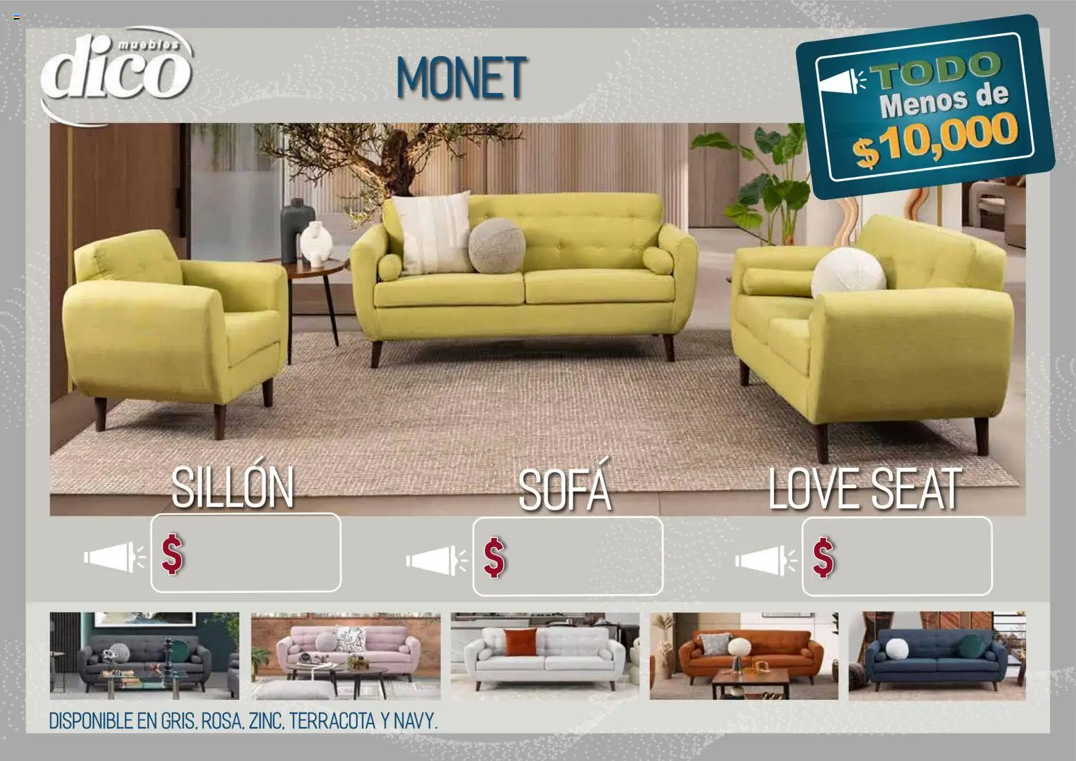 Vista previa las ofertas de la tienda Muebles Dico - Muebles Dico catálogo Todo menos de 10000 Pacifico desde el 09/04/2026 - Sillón, Sofá