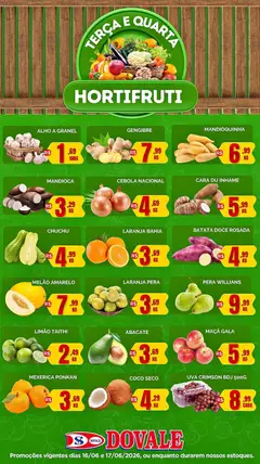 Pré-Visualização do folheto "Dovale ofertas Hortifruti" da loja Dovale válido a partir de 16/06/2026