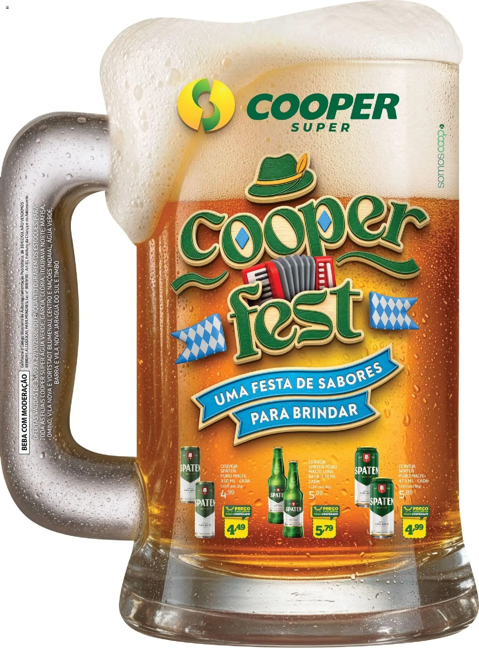 Pré-Visualização do folheto "Cooper ofertas Cooperfest" da loja Cooper válido a partir de 30/09/2026 - Cerveja, Água, Bebidas