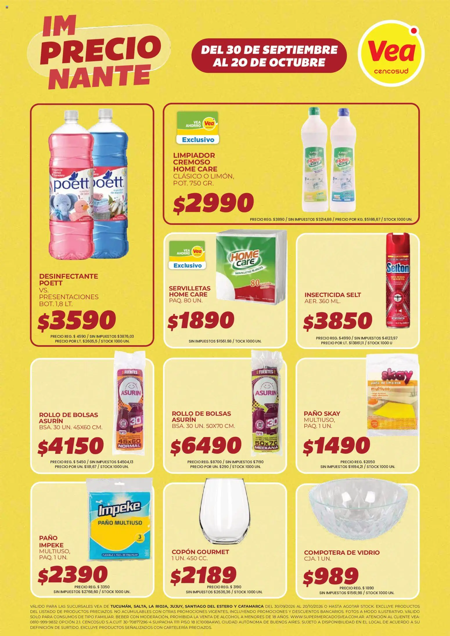Vista previa del folleto de la tienda Vea válido desde el 30/09/2026 - Alcohol, Insecticida, Servilletas, Flexible, Desinfectante, Compotera, Limpiador