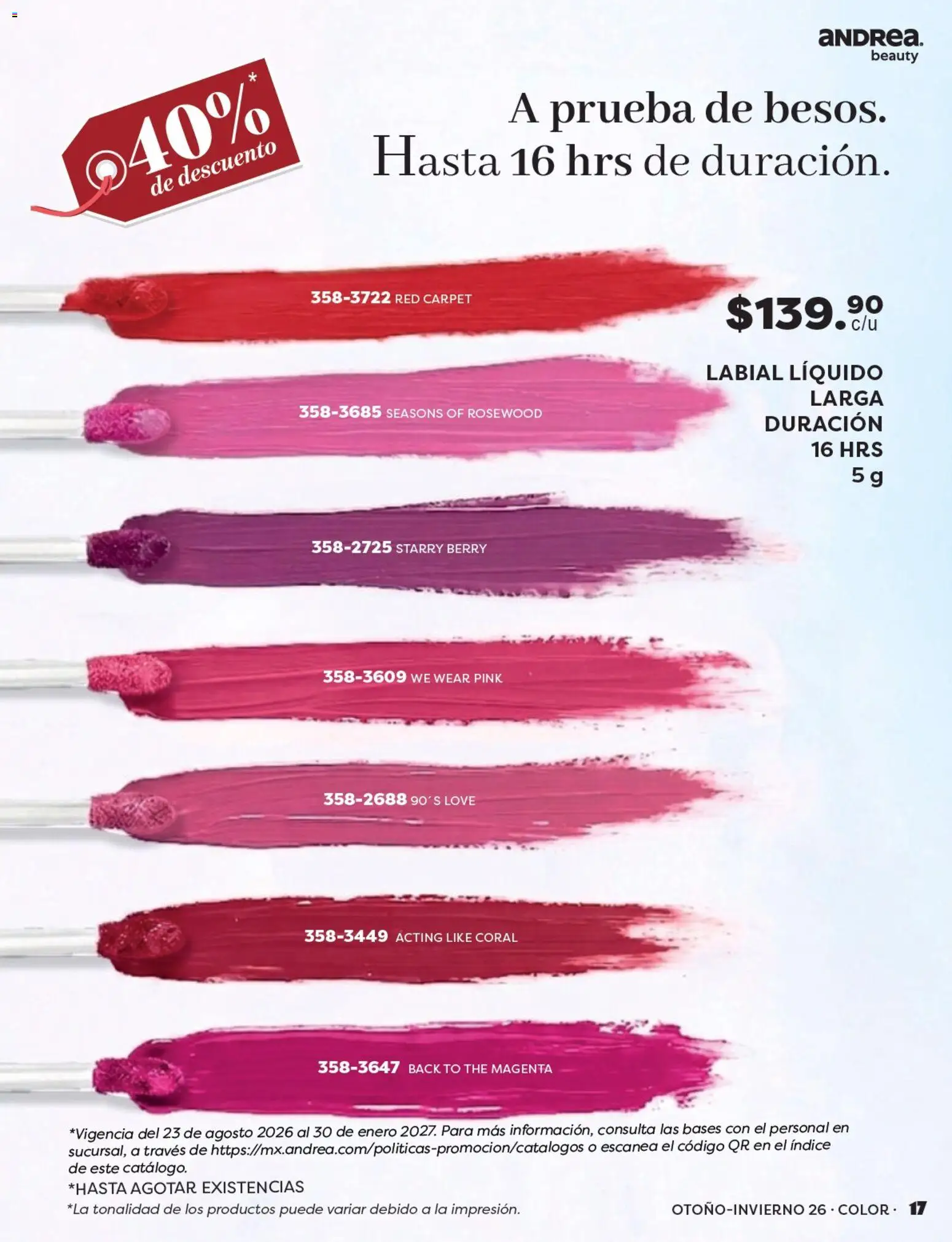 Vista previa las ofertas de la tienda Andrea - Andrea catálogo Beauty desde el 23/08/2026 