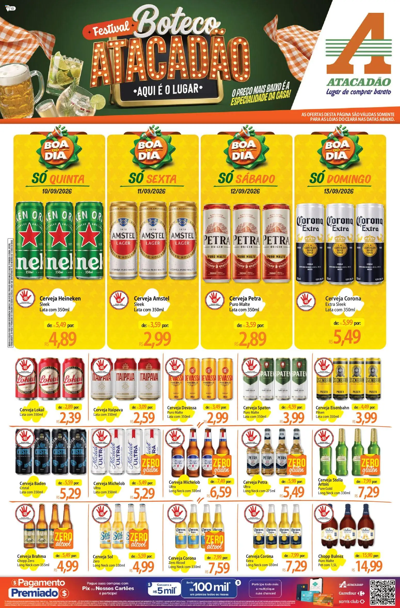 Pré-Visualização do folheto "Atacadão ofertas - CE" da loja Atacadão válido a partir de 10/09/2026 - Heineken, Cerveja, Álcool, Cerveja Heineken, Eisenbahn, Baixo, Cerveja Corona