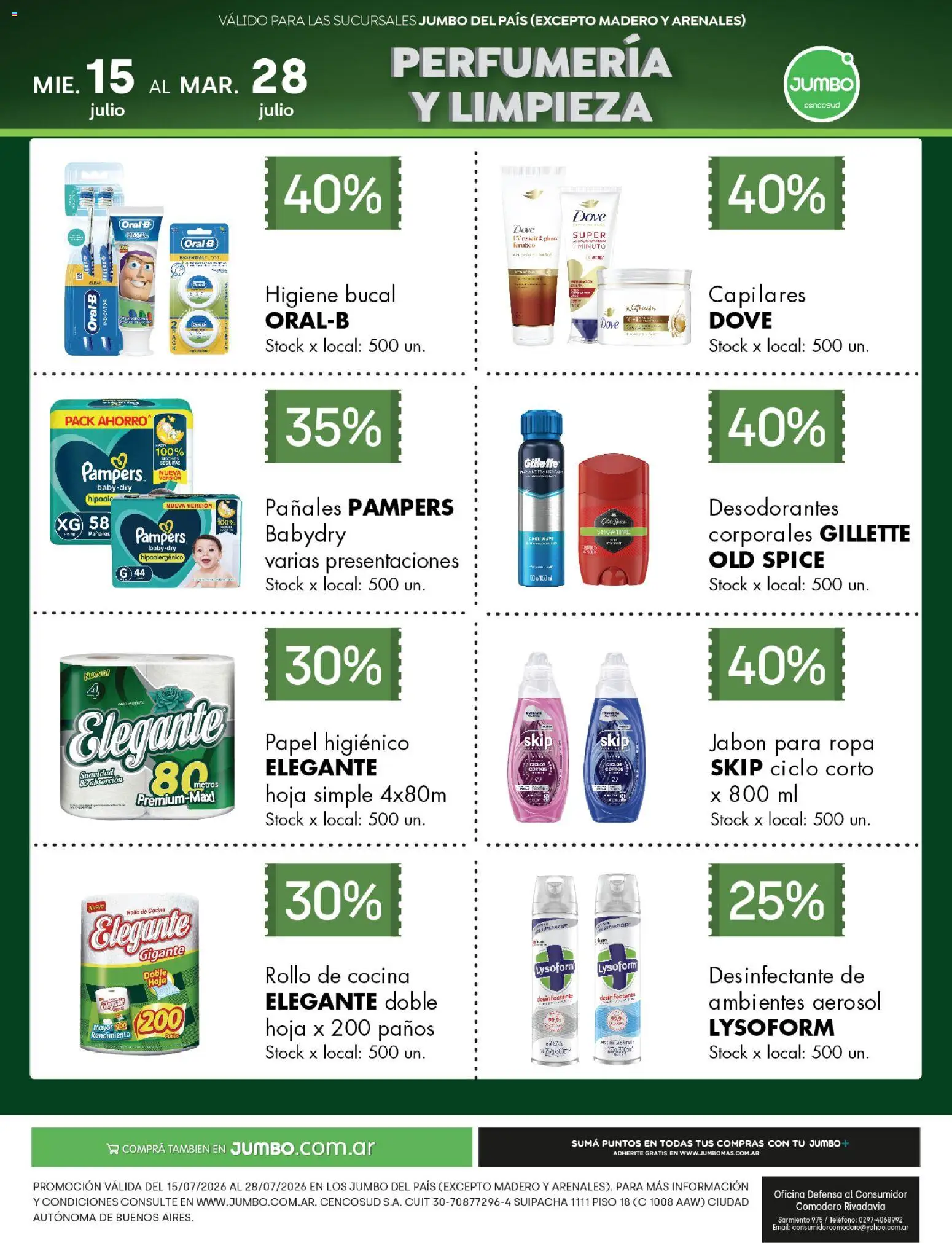 Vista previa del folleto de la tienda Jumbo válido desde el 15/07/2026 - Cocina, Ropa, Teléfono, Pañales, Papel higiénico, Jabón, Desinfectante