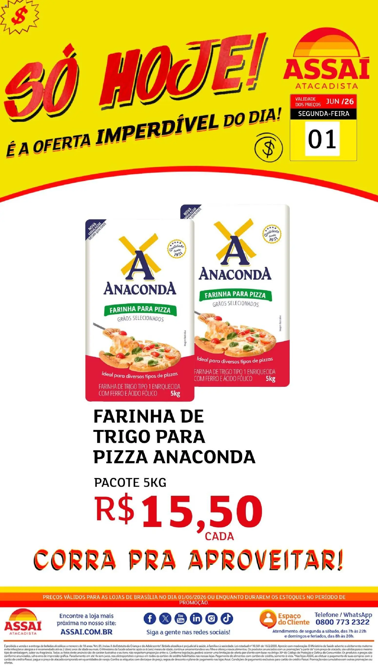 Pré-Visualização do folheto "Assaí Atacadista ofertas - DF" da loja Assaí Atacadista válido a partir de 01/06/2026