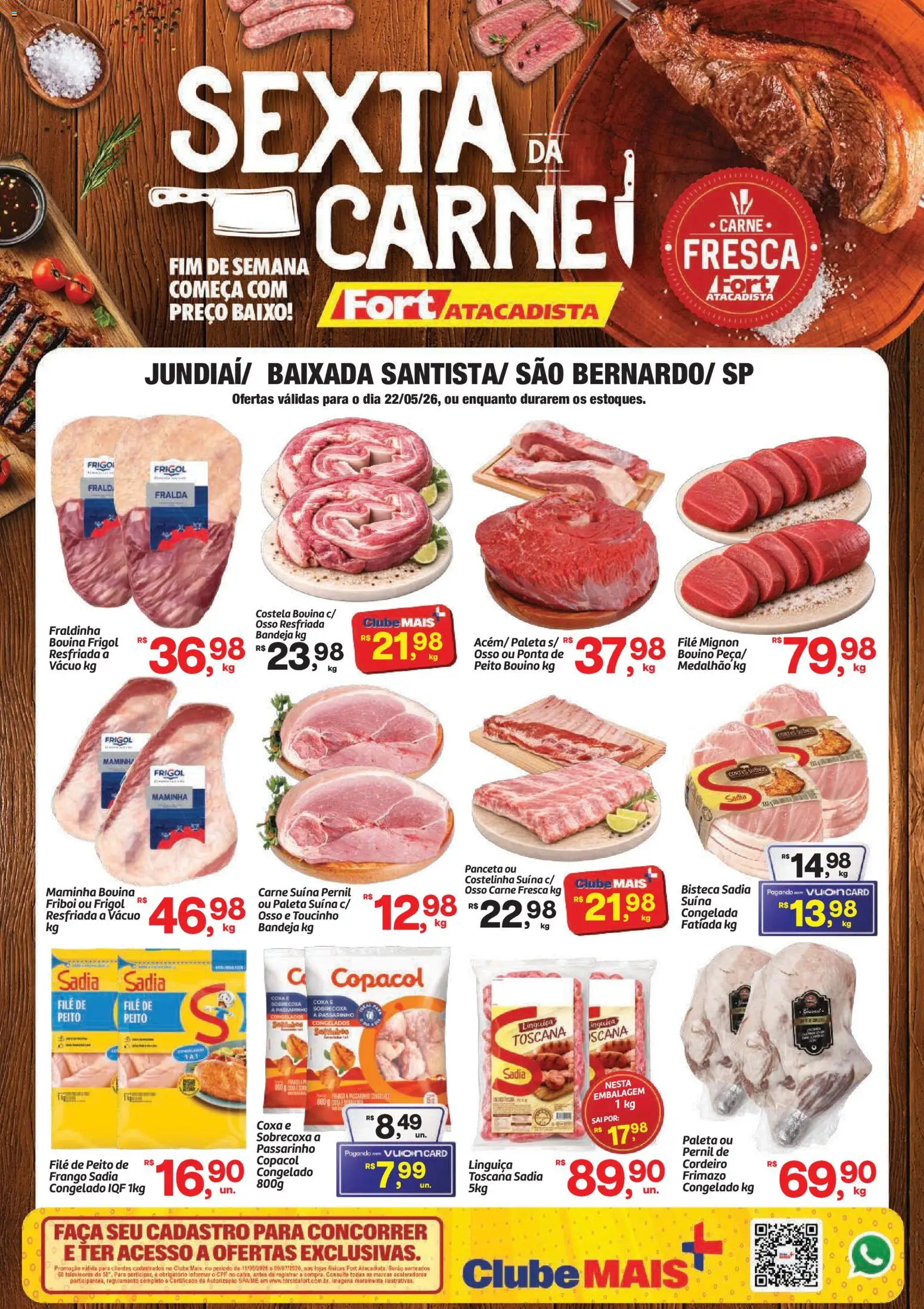 Pré-Visualização do folheto "Fort Atacadista ofertas Sexta da Carne" da loja Fort Atacadista válido a partir de 22/05/2026