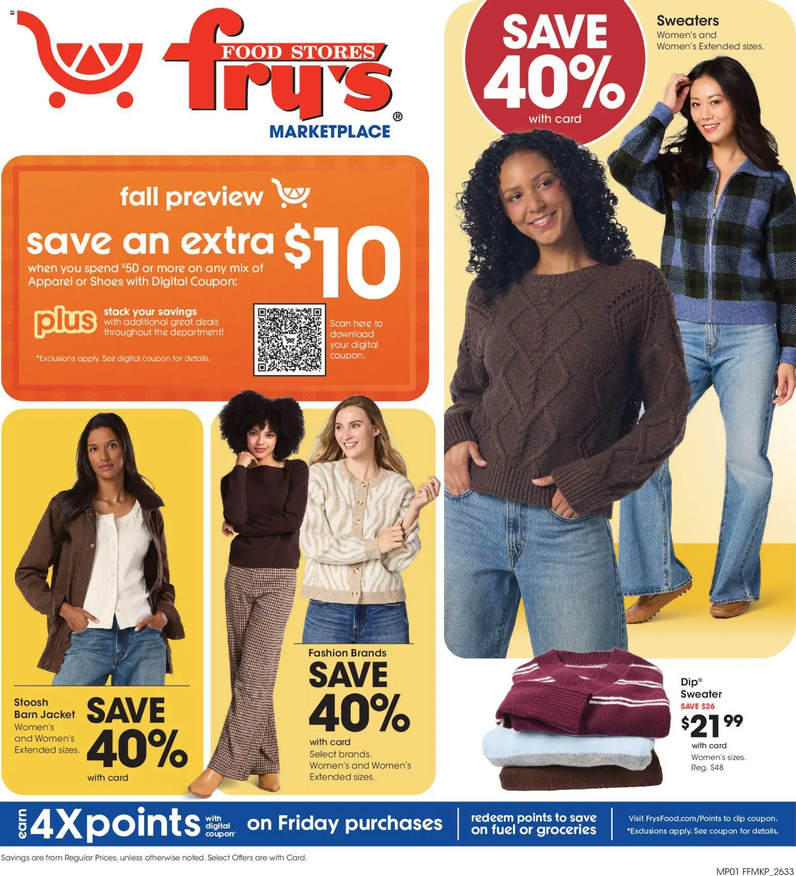 Ad Preview of Fry's Food Fry's Food Home & Apparel from 09/16/2026 - Groceries, Sweater, Jacket, Clip