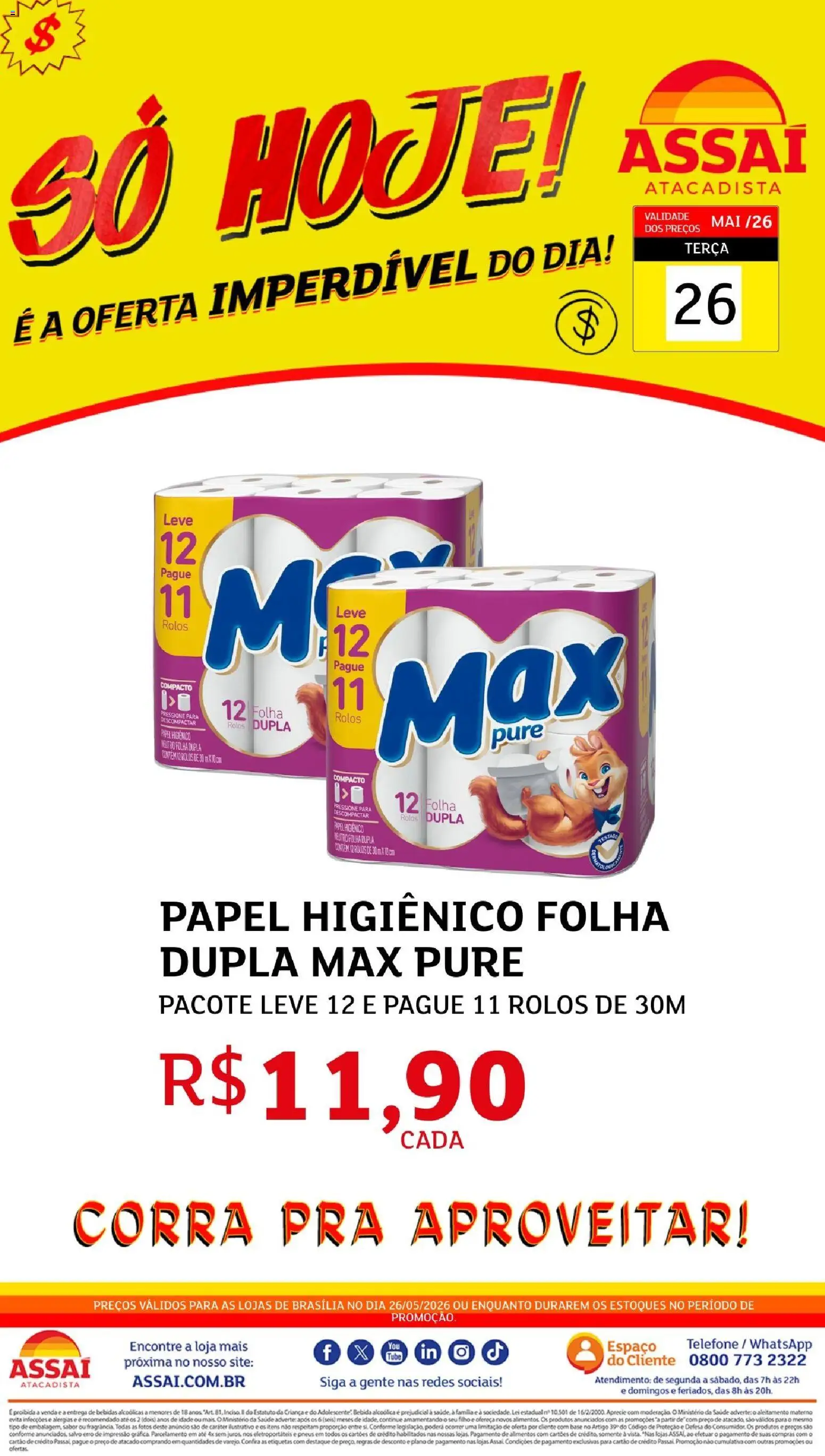 Pré-Visualização do folheto "Assaí Atacadista ofertas - DF" da loja Assaí Atacadista válido a partir de 26/05/2026