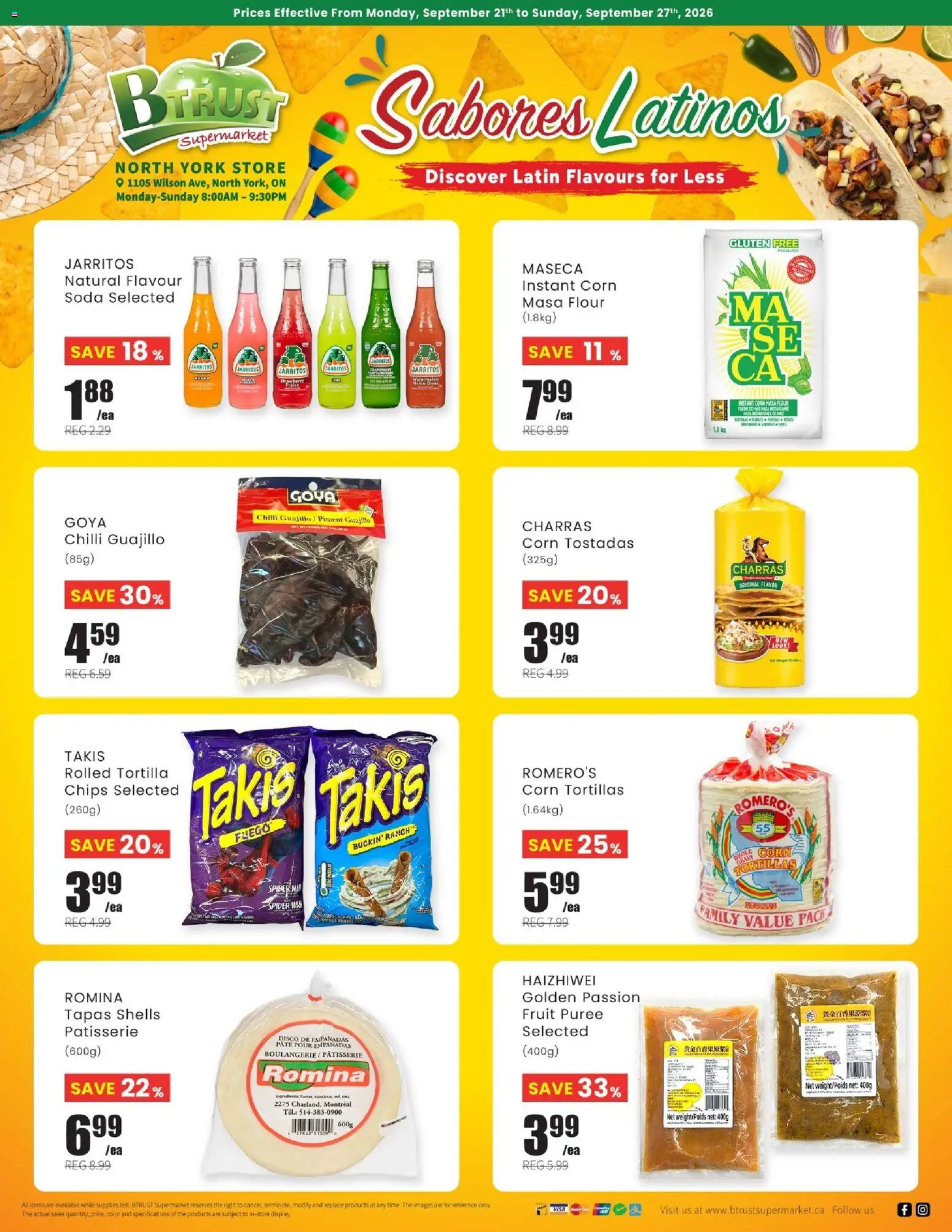Preview of leaflet Btrust Supermarket flyer - North York Latin Specials from shop Btrust Supermarket is valid from Sep 21, 2026