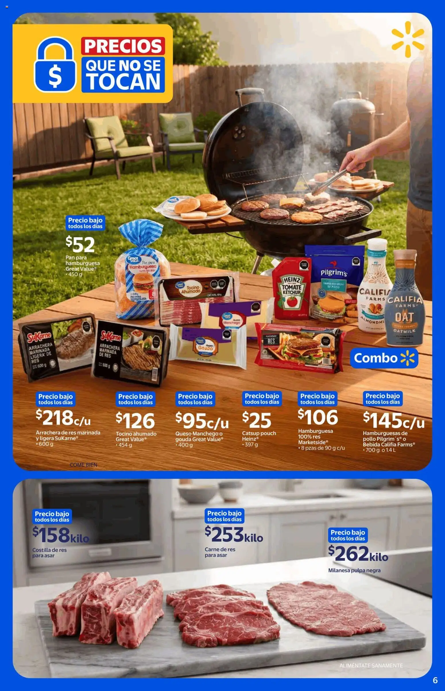 Vista previa las ofertas de la tienda Walmart - Walmart folleto Precios que no se tocan desde el 21/09/2026 - Pollo, Pan, Tomate, Queso, Carne, Milanesa, Tocino, Res