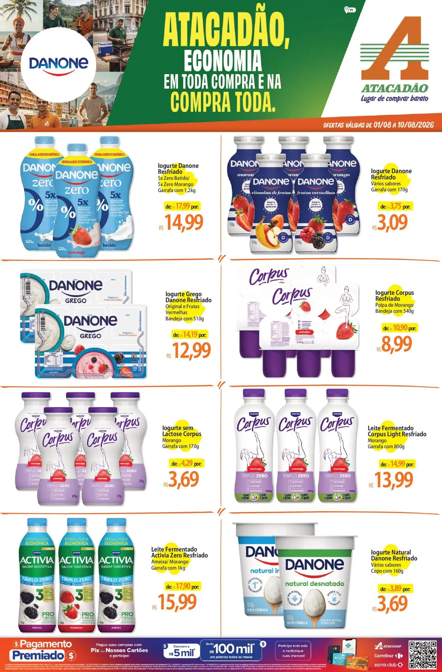 Pré-Visualização do folheto "Atacadão ofertas - PI" da loja Atacadão válido a partir de 01/08/2026 - Frutas, Iogurte natural, Moranga, Iogurte, Leite, Ameixa, Frutas vermelhas, Leite fermentado